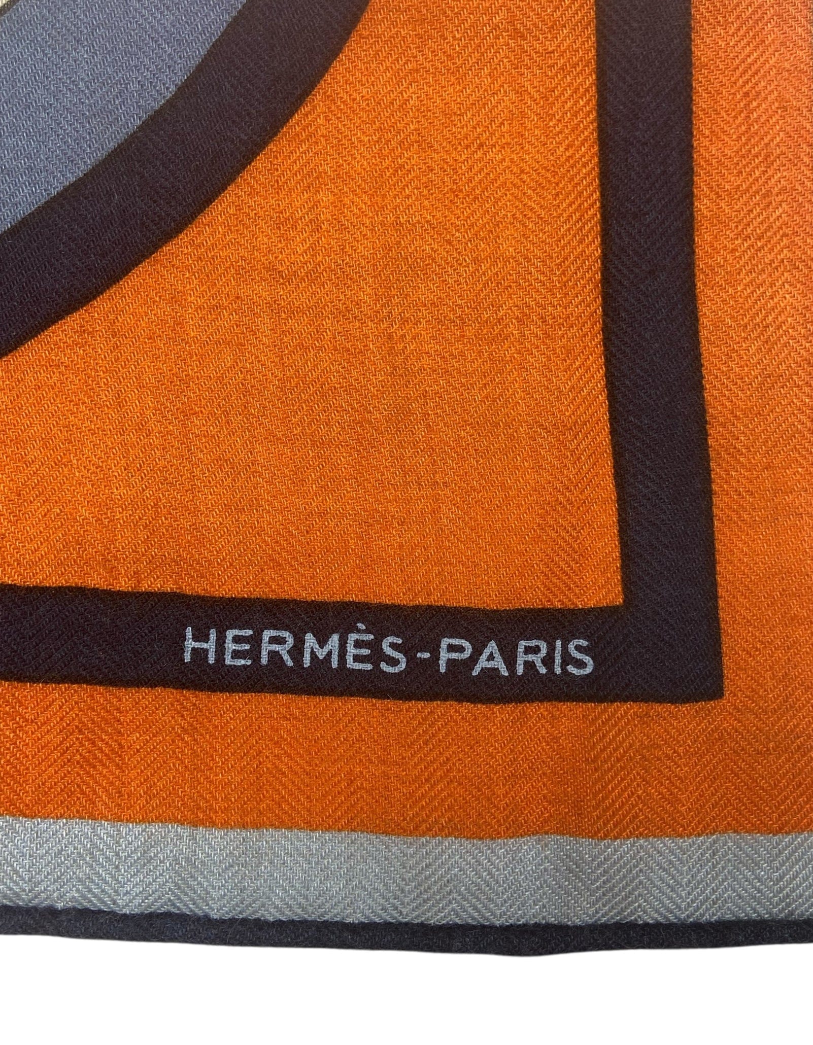 ASC Resale Hermes NWT Blue/ Orange Robocabar 140 cm Silk/Cashmere Shawl