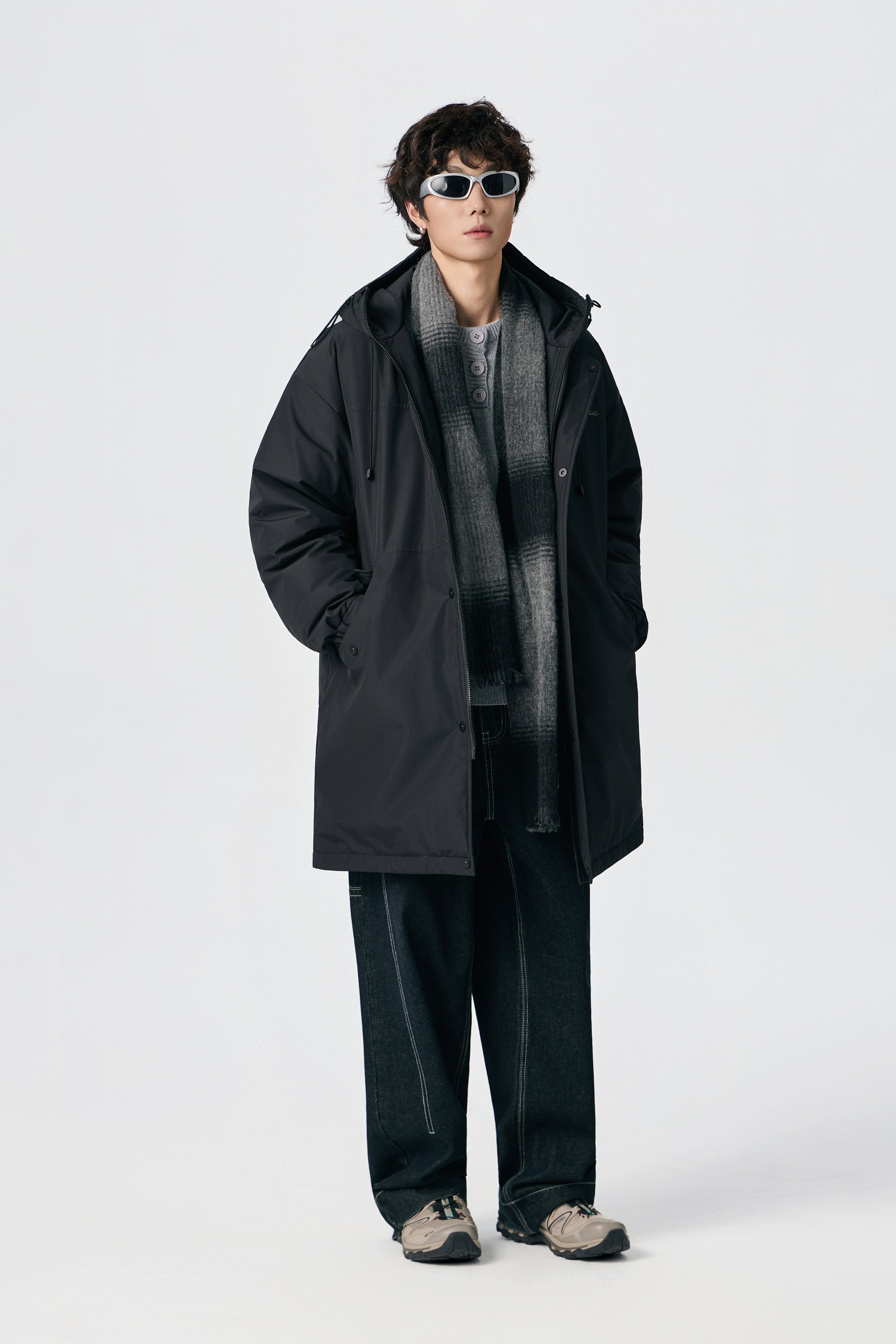 Weezy Jet Black Hooded Long Parka