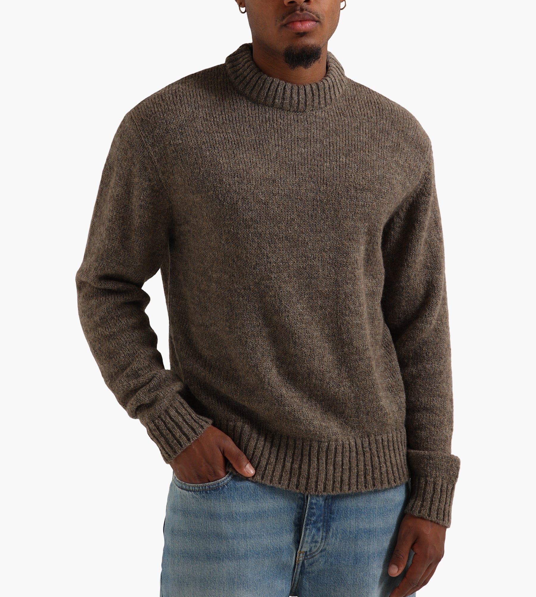 Pinkorange Brown Wool Knitted Jumper Brown