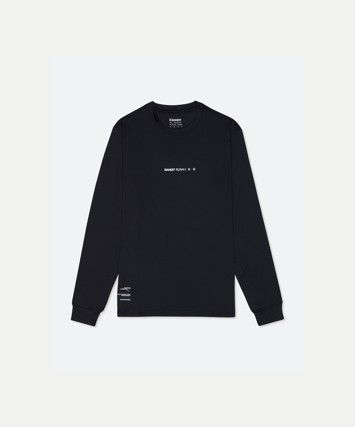 Bandit Running Bandit Micromesh Long Sleeve Performance T-Shirt Unisex Black
