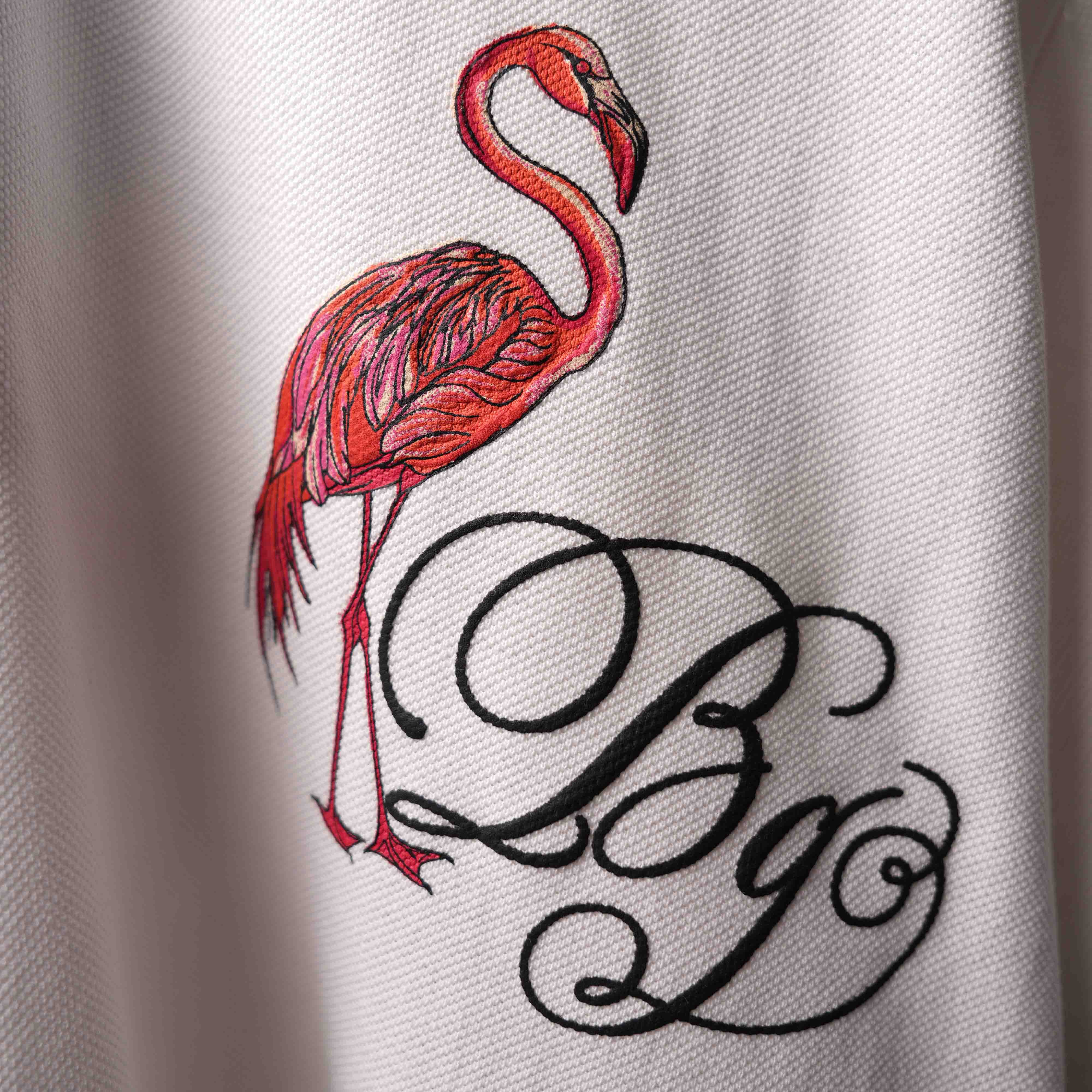 White Emerald Flamingo Polo T - Shirt