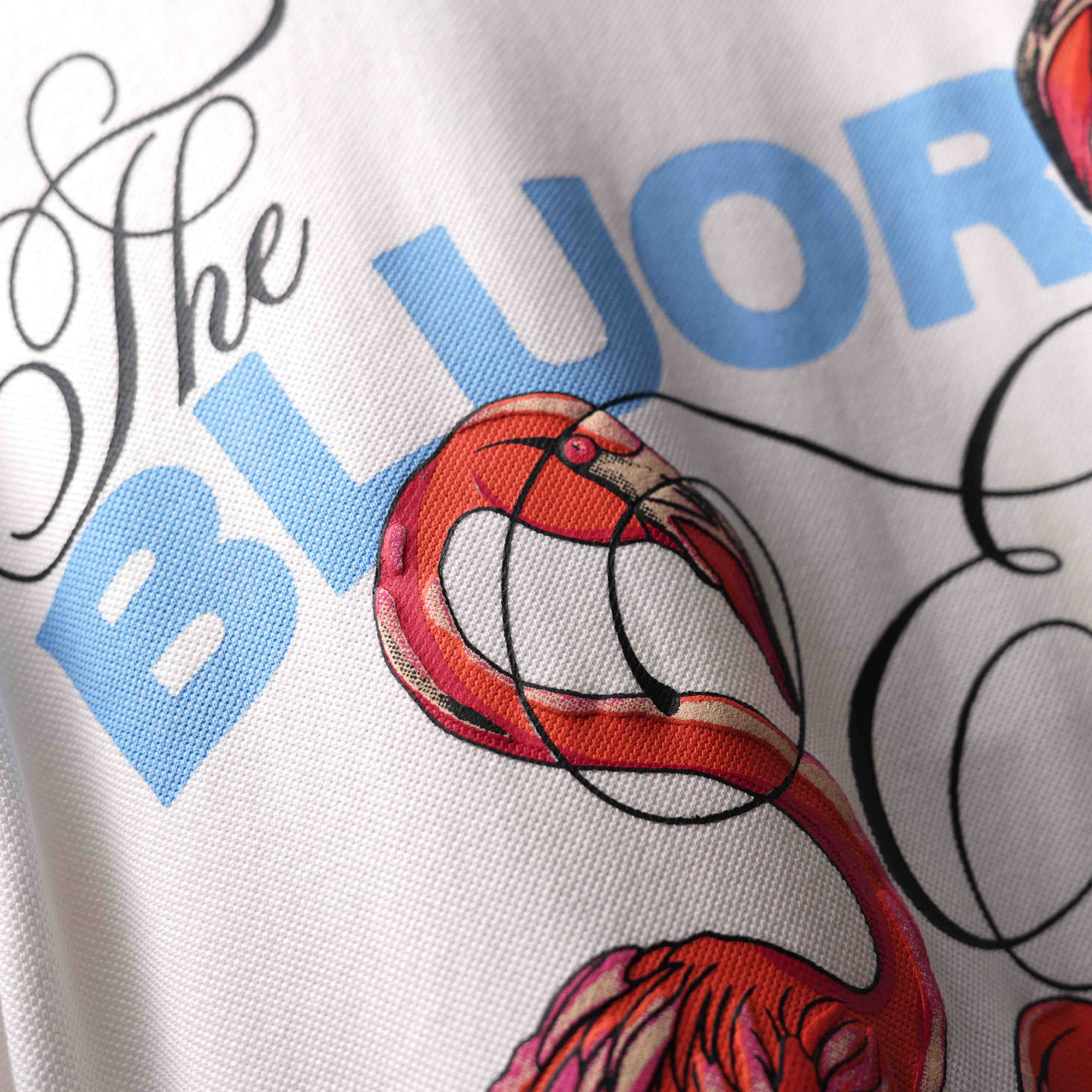 White Emerald Flamingo Polo T - Shirt