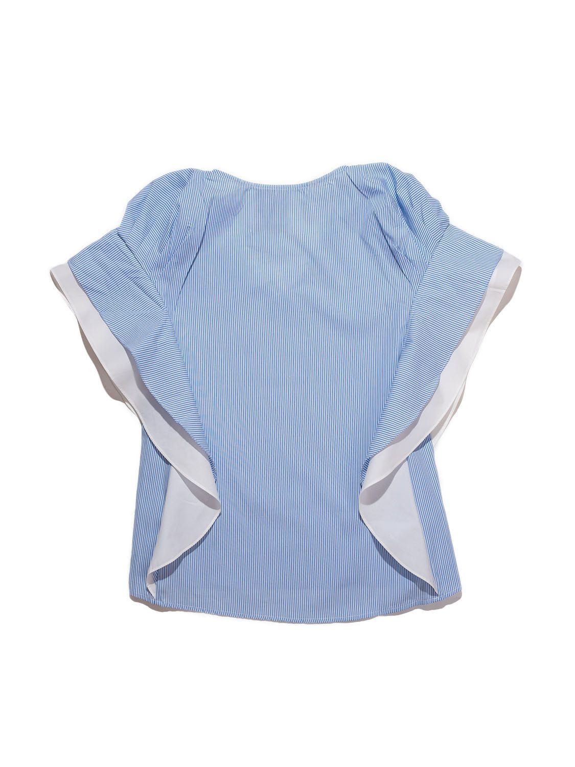 Blue CODO Cotton Ruffle Shirt Blue