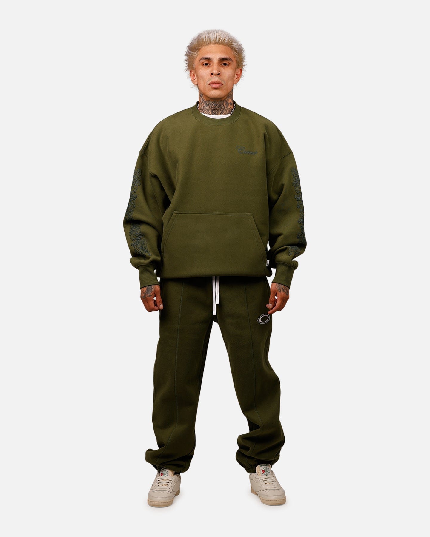Carre Botanical Oversized Crewneck Forest Green