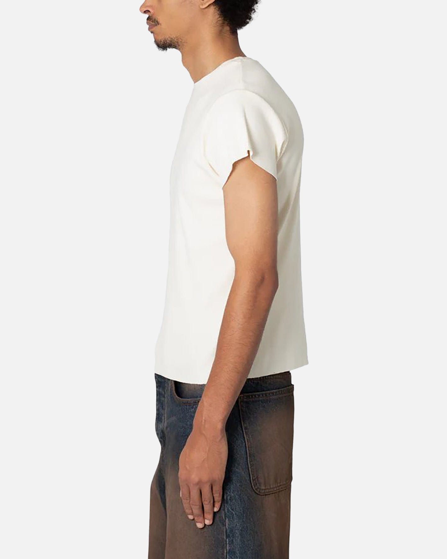 MNML Fitted Ribbed T - Shirt Off White