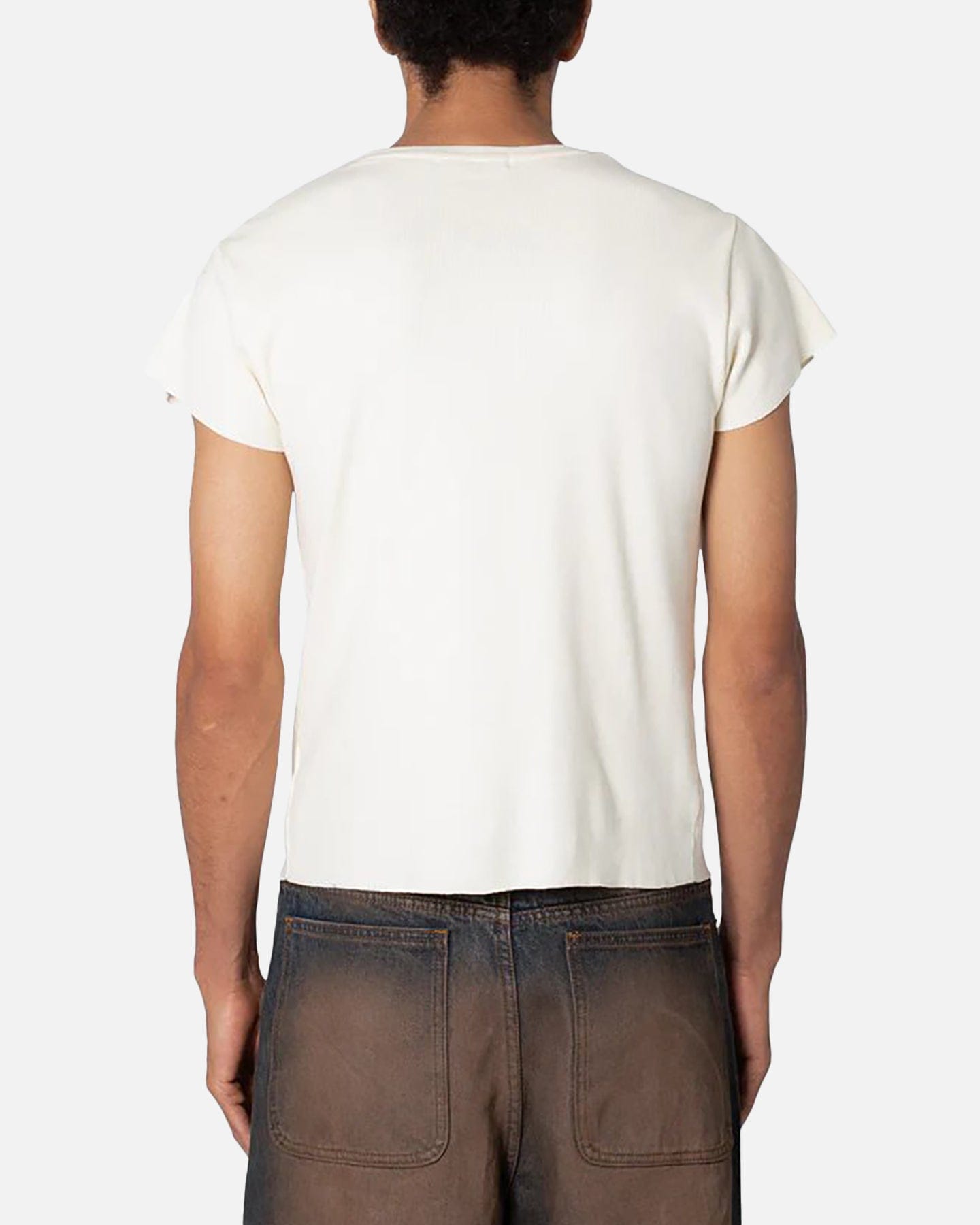 MNML Fitted Ribbed T - Shirt Off White