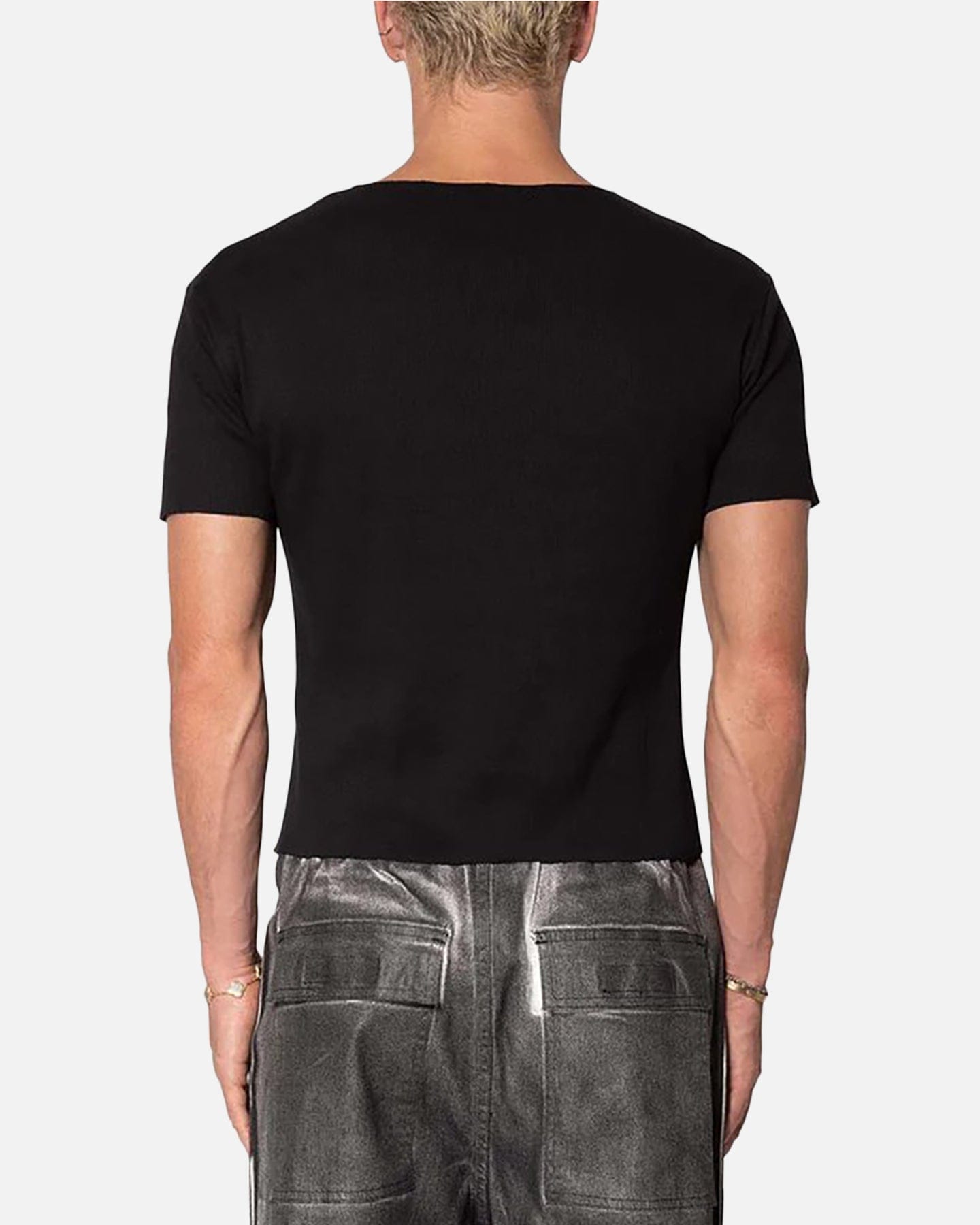 MNML Fitted Ribbed T - Shirt Black