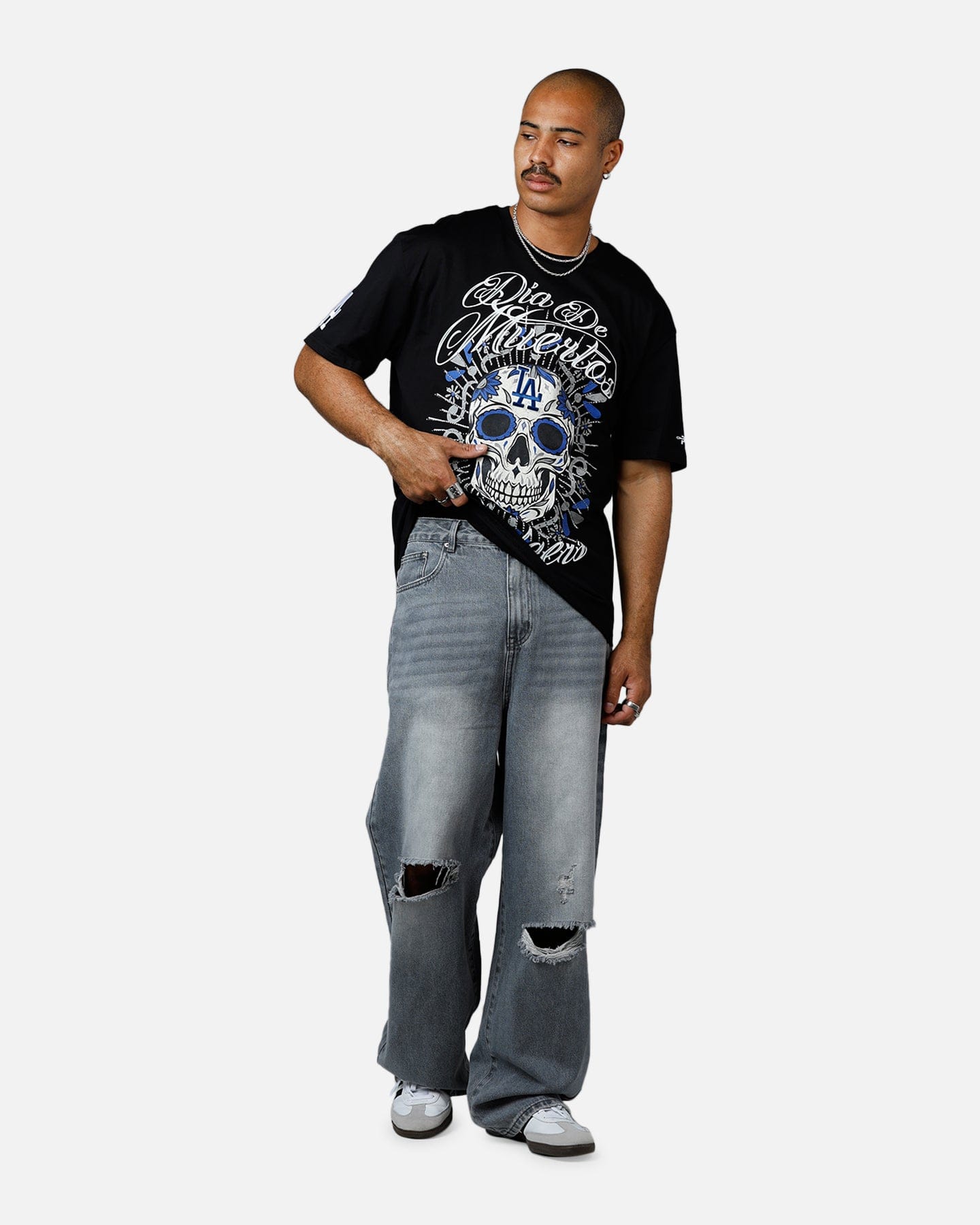PRO Standard Los Angeles Dodgers Eternal Skull T - Shirt Black/Blue