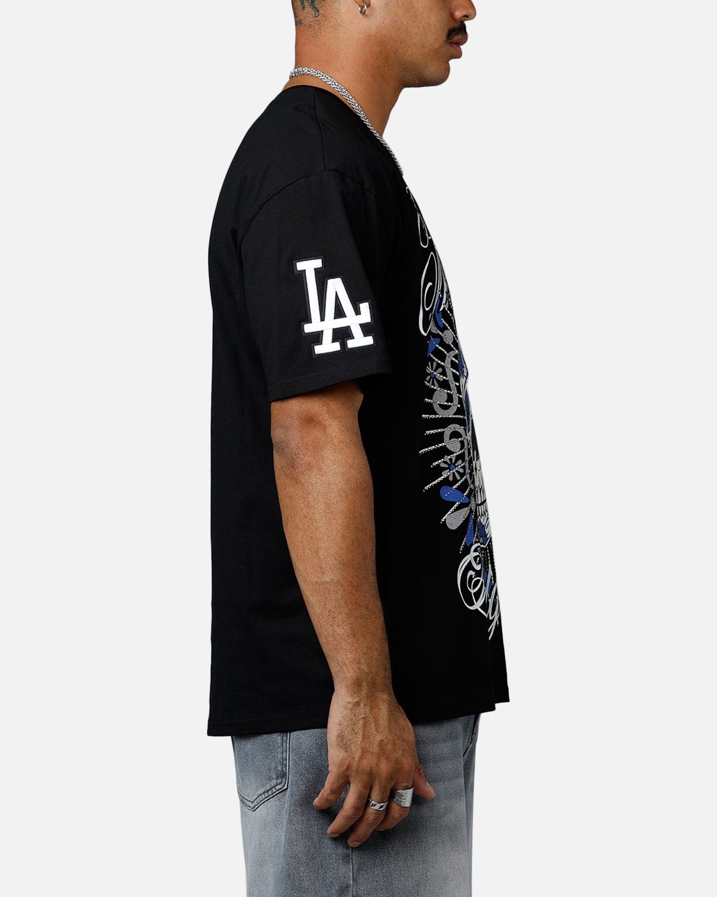 PRO Standard Los Angeles Dodgers Eternal Skull T - Shirt Black/Blue