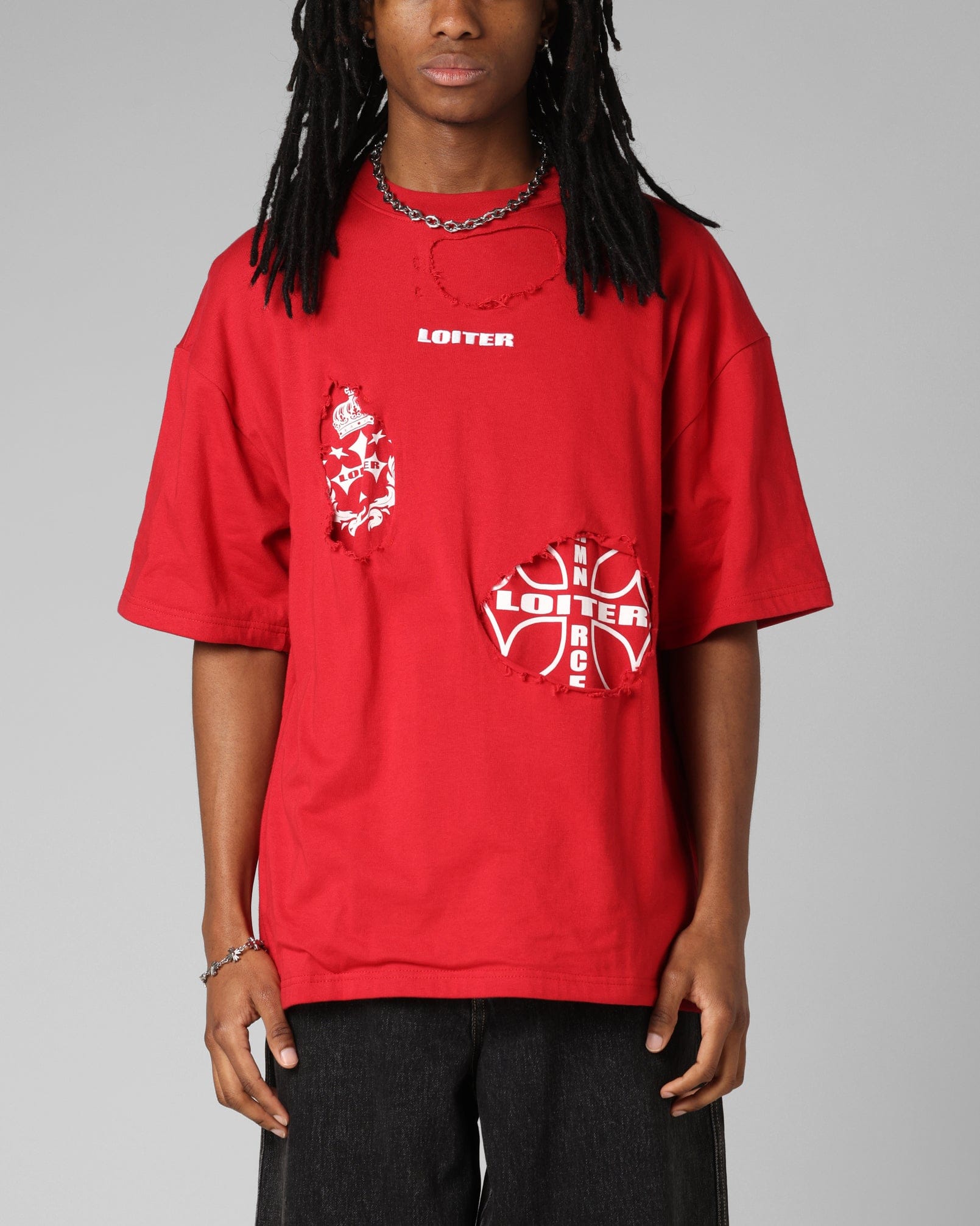 Loiter Destruction T - Shirt Red