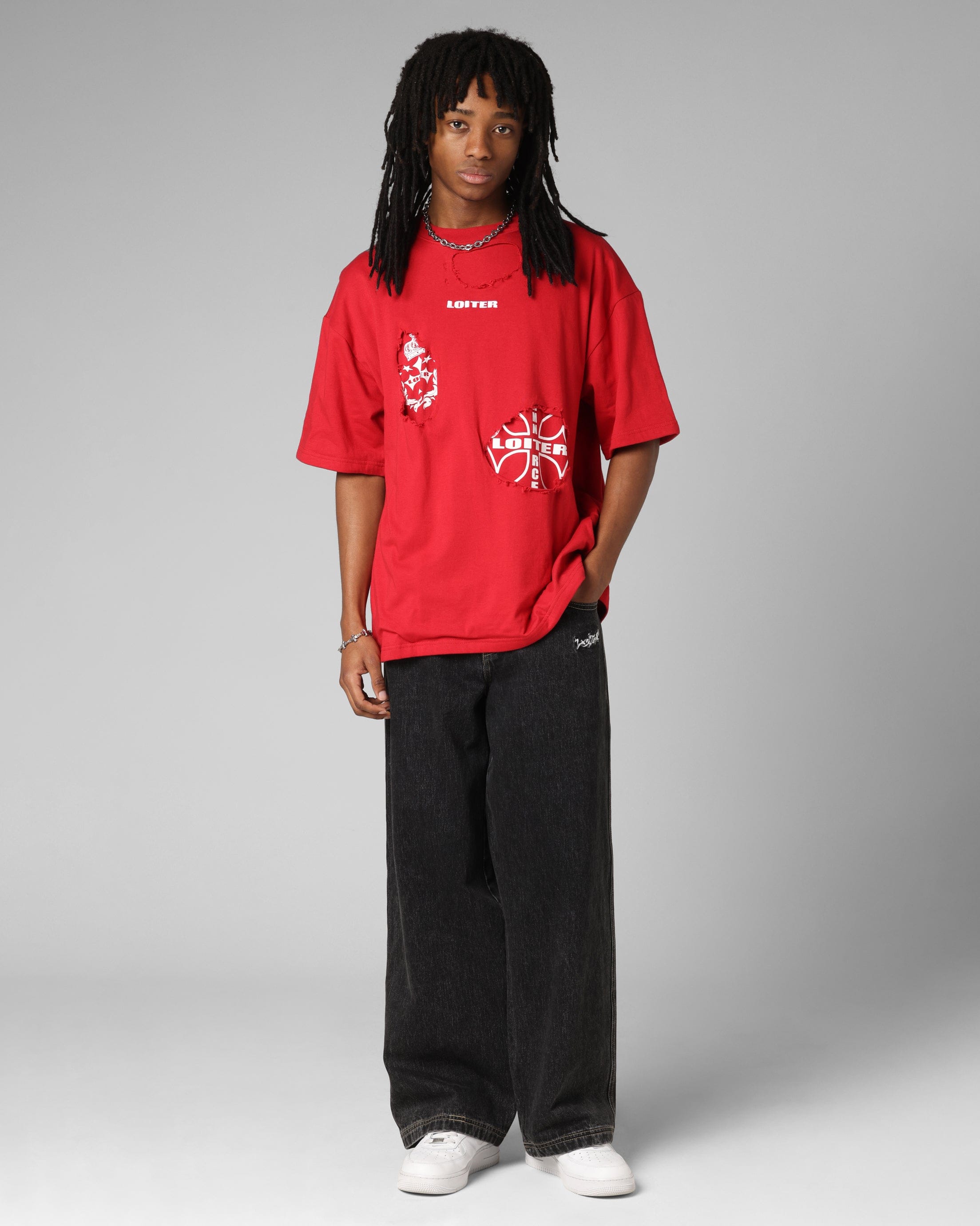 Loiter Destruction T - Shirt Red