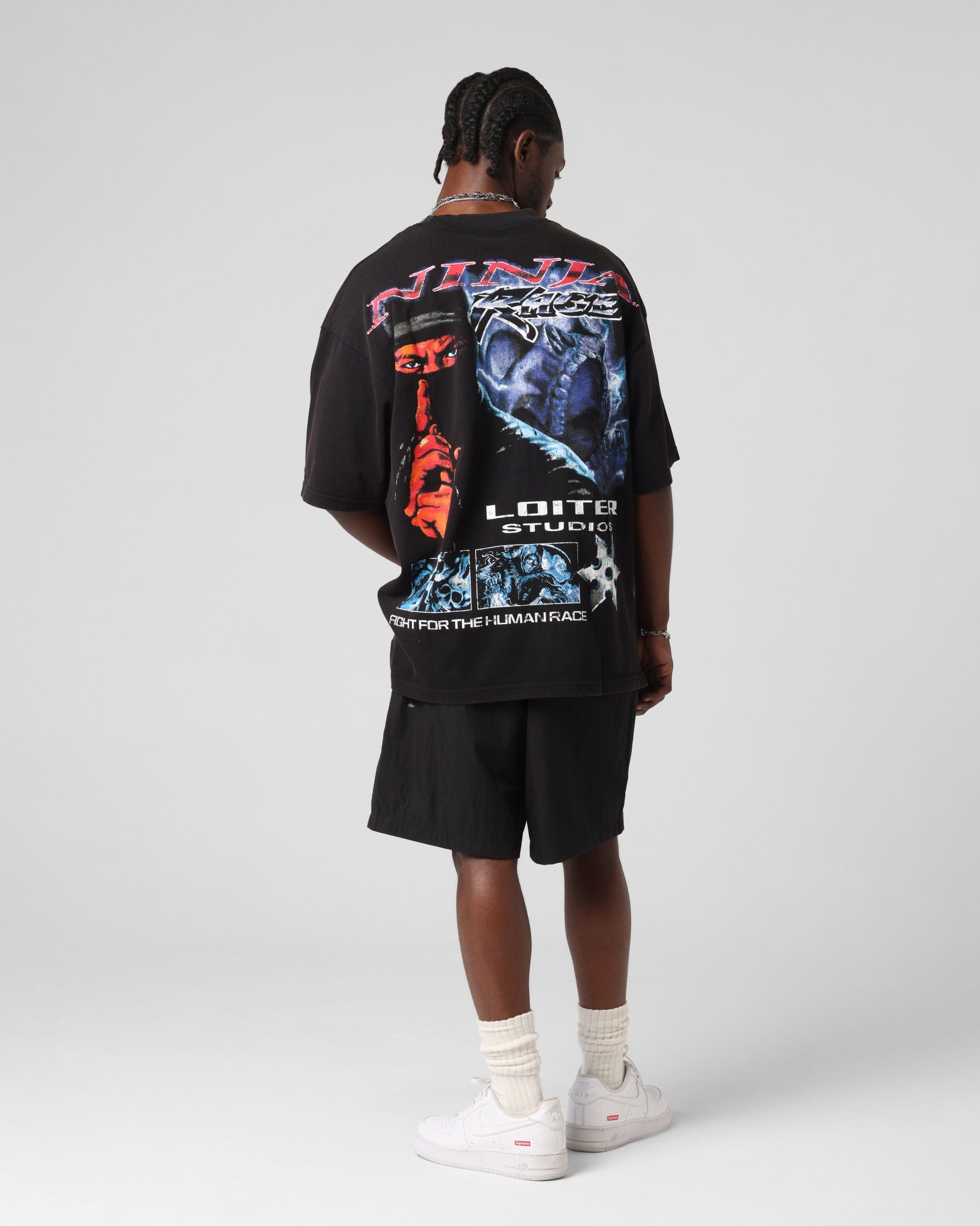 Loiter Ninja Vintage T - Shirt Vintage Black