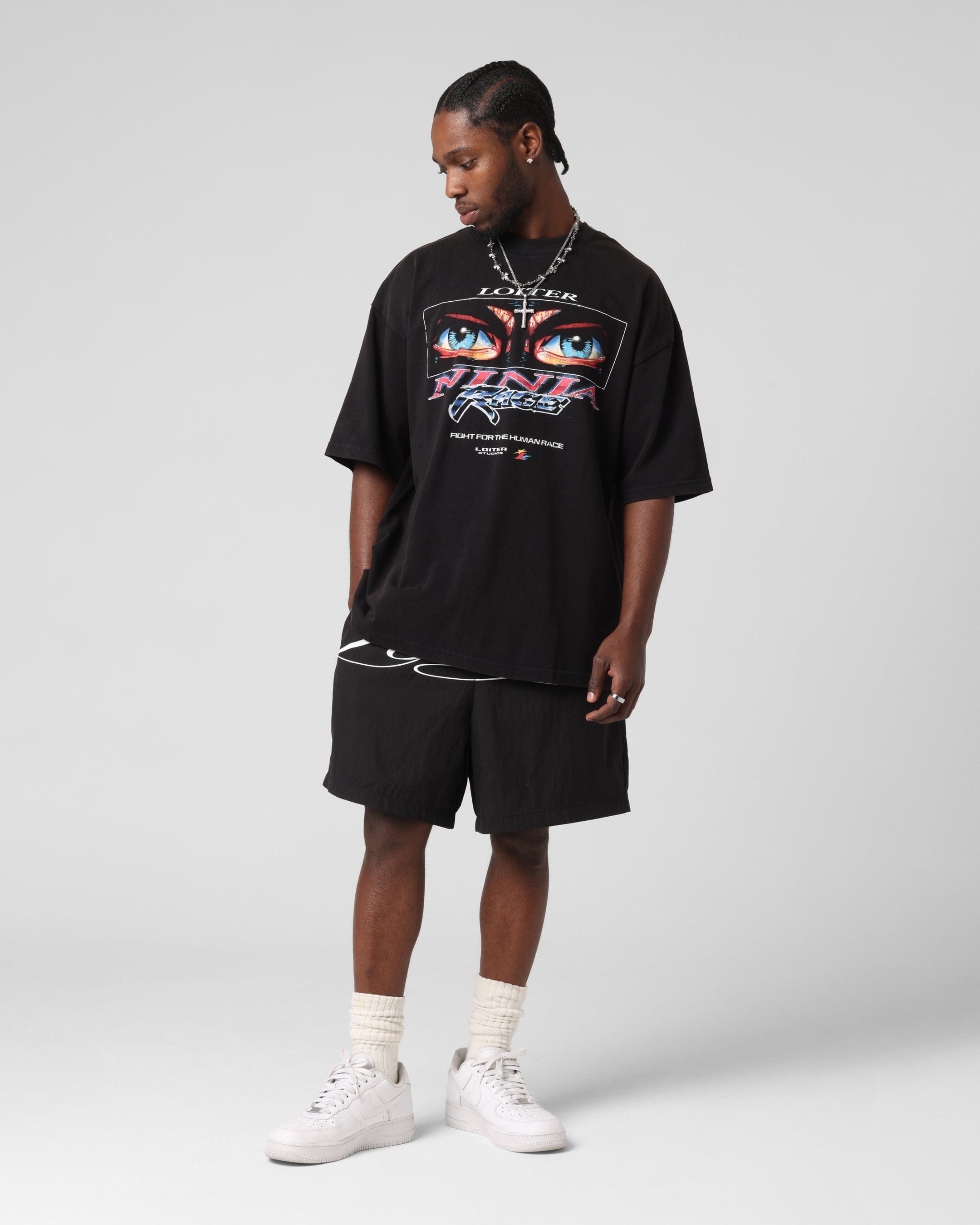 Loiter Ninja Vintage T - Shirt Vintage Black