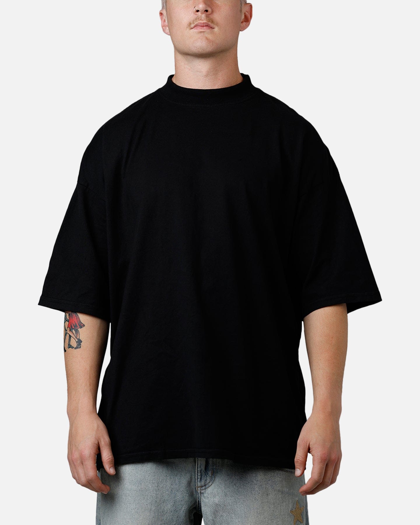 American Thrift Culture Kings Everyday Mock Neck T - Shirt Black