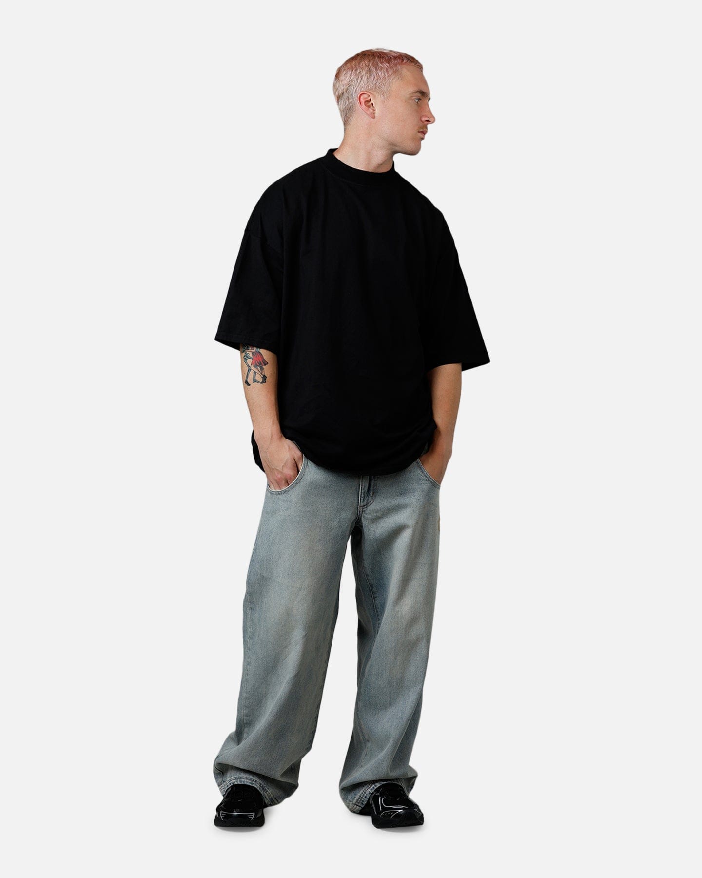 American Thrift Culture Kings Everyday Mock Neck T - Shirt Black