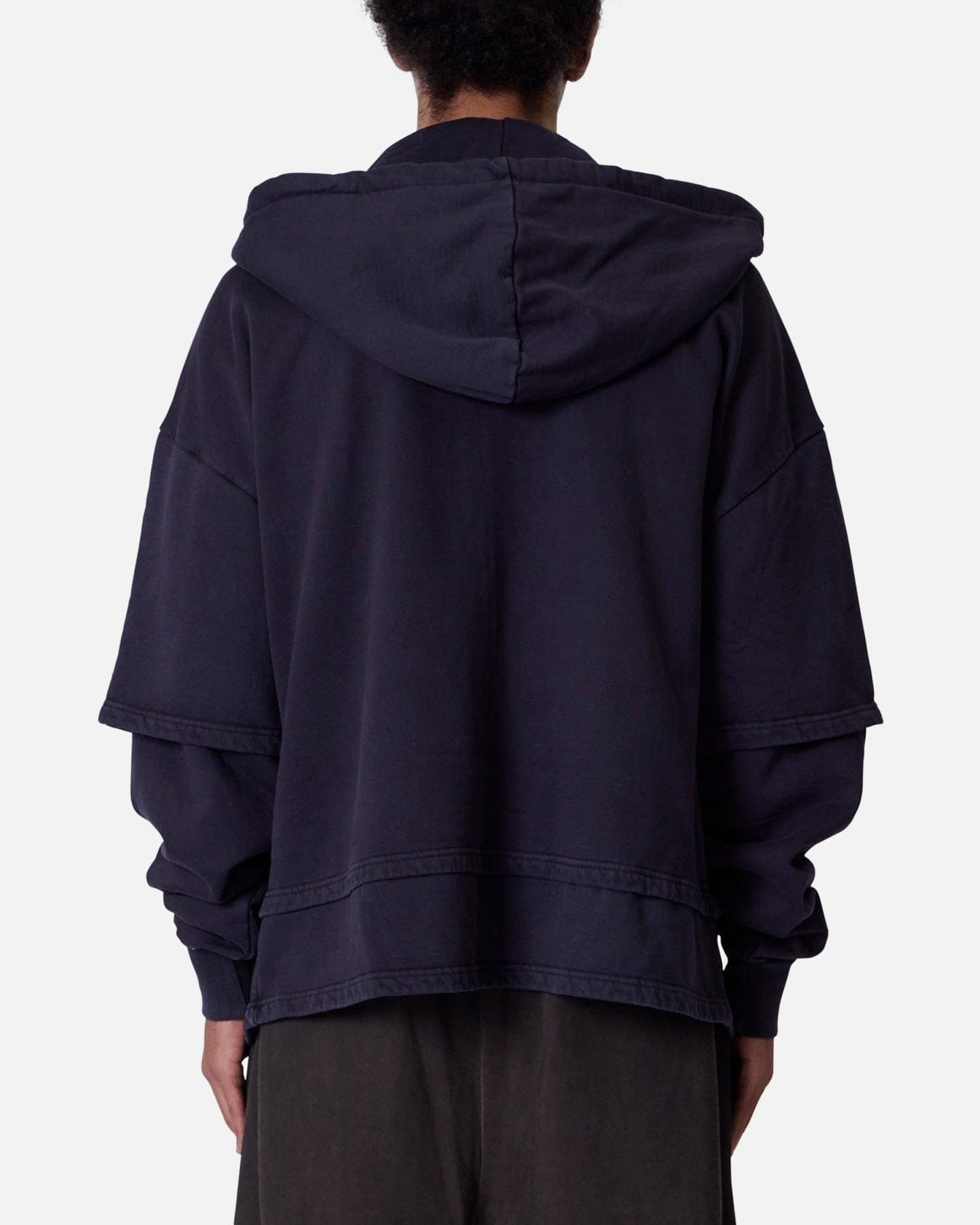MNML Double Layer Zipper Sweater Washed Black
