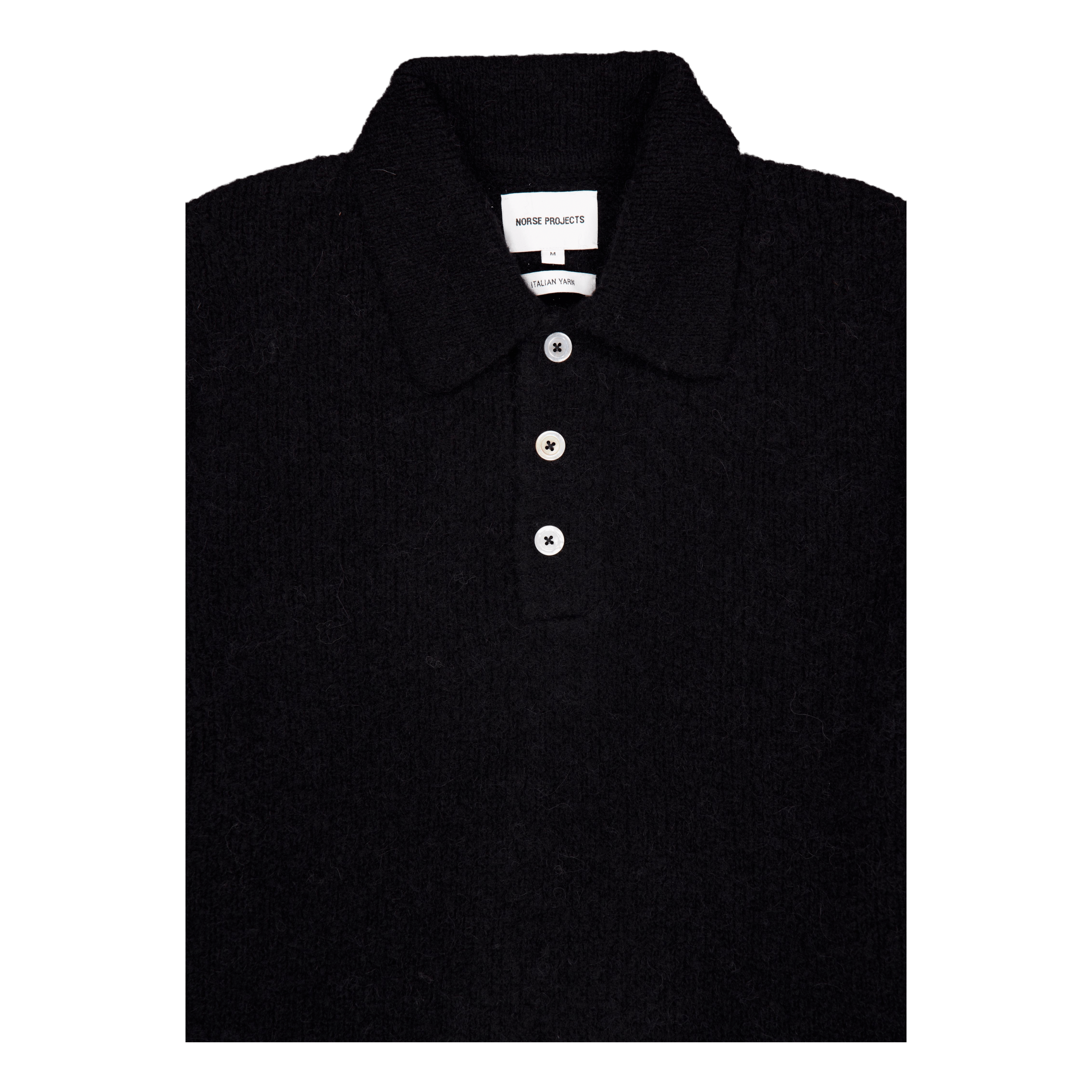 Norse Projects Rasmus Relaxed Brushed Polo 9999 Black