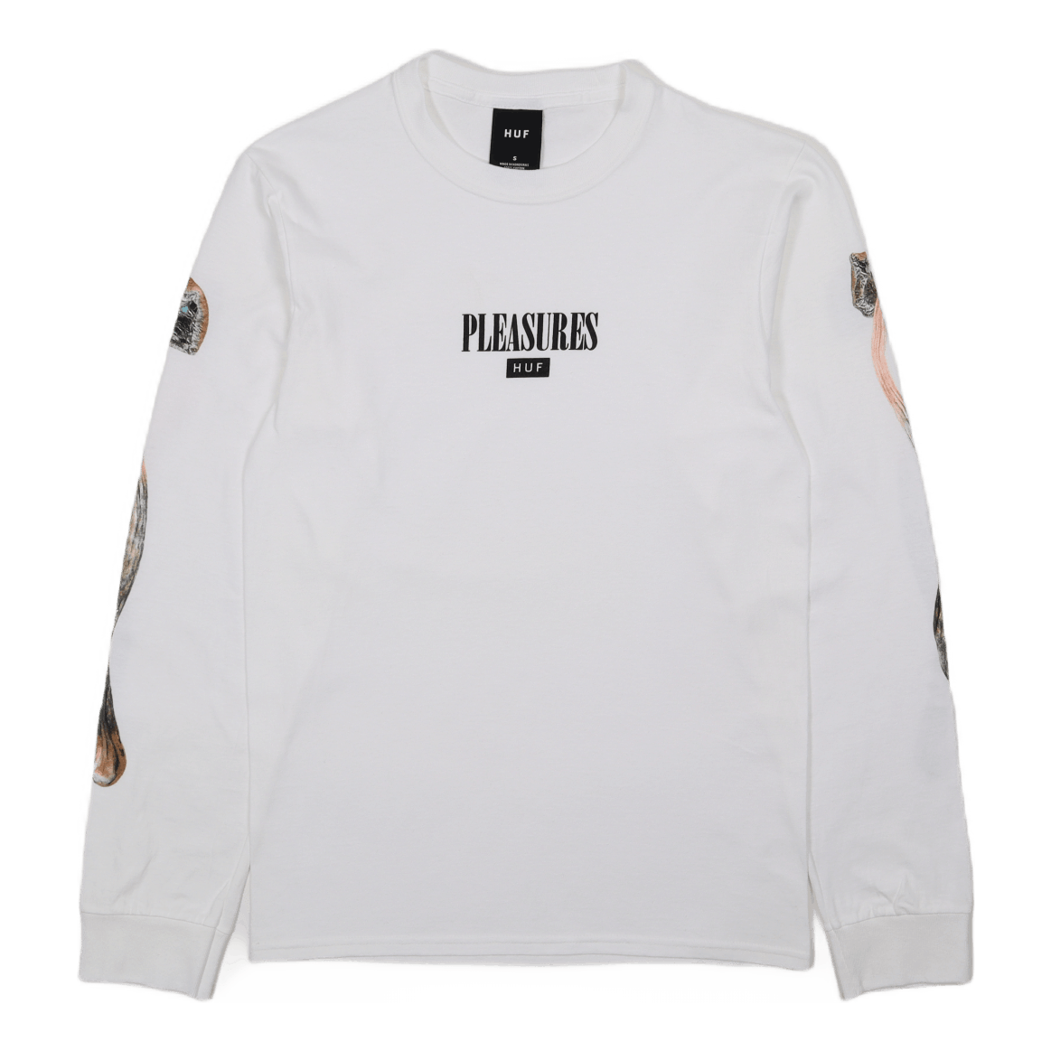 HUF x PLEASURES SPORE L/S T-Shirt WHITE
