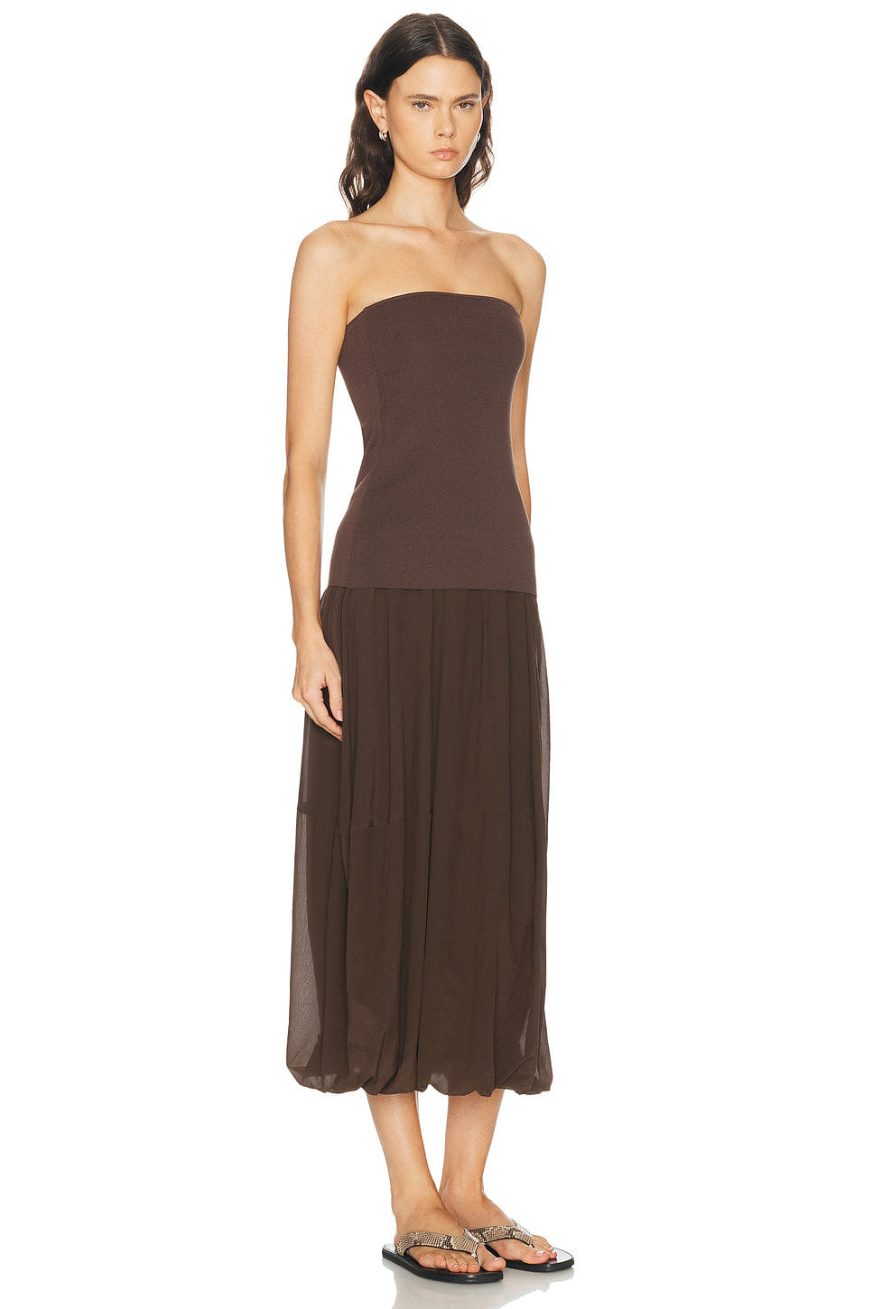 St. Agni Strapless Balloon Hem Dress