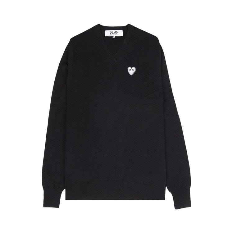 Comme des Garçons PLAY Heart V-Neck Sweater Black