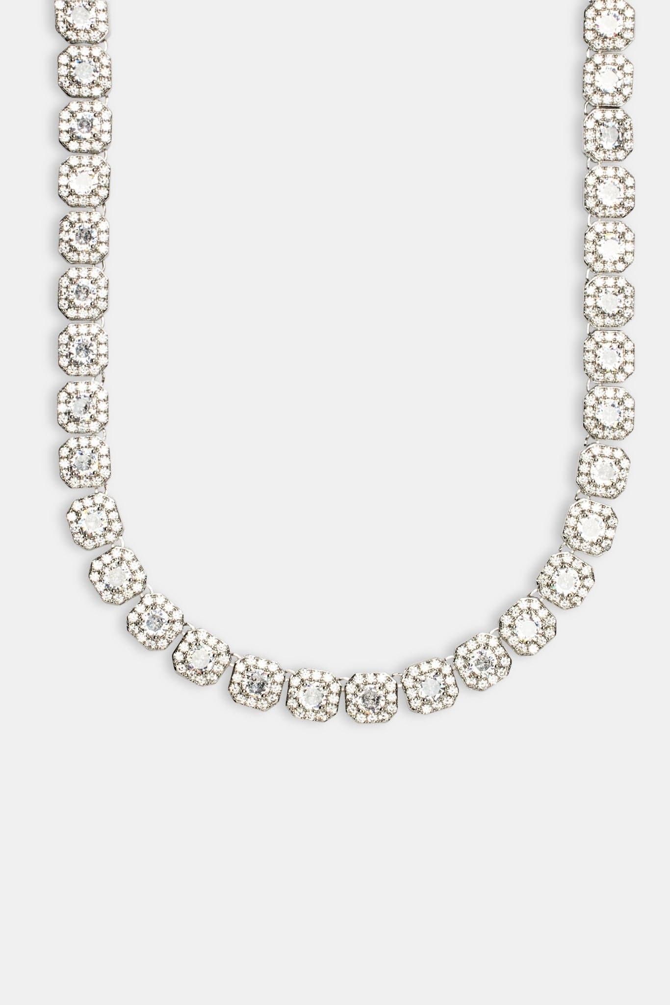 Cernucci Clustered Tennis Chain - 10 mm - White