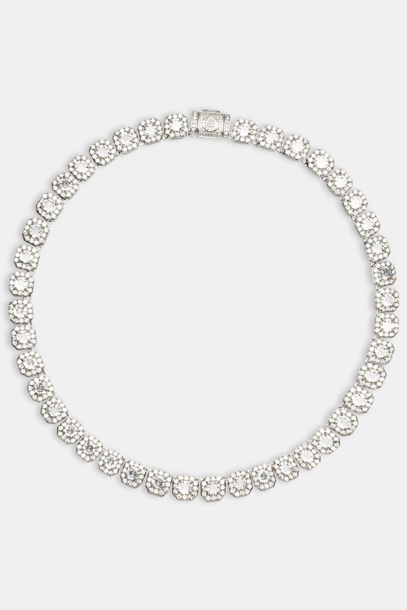 Cernucci Clustered Tennis Chain - 10 mm - White