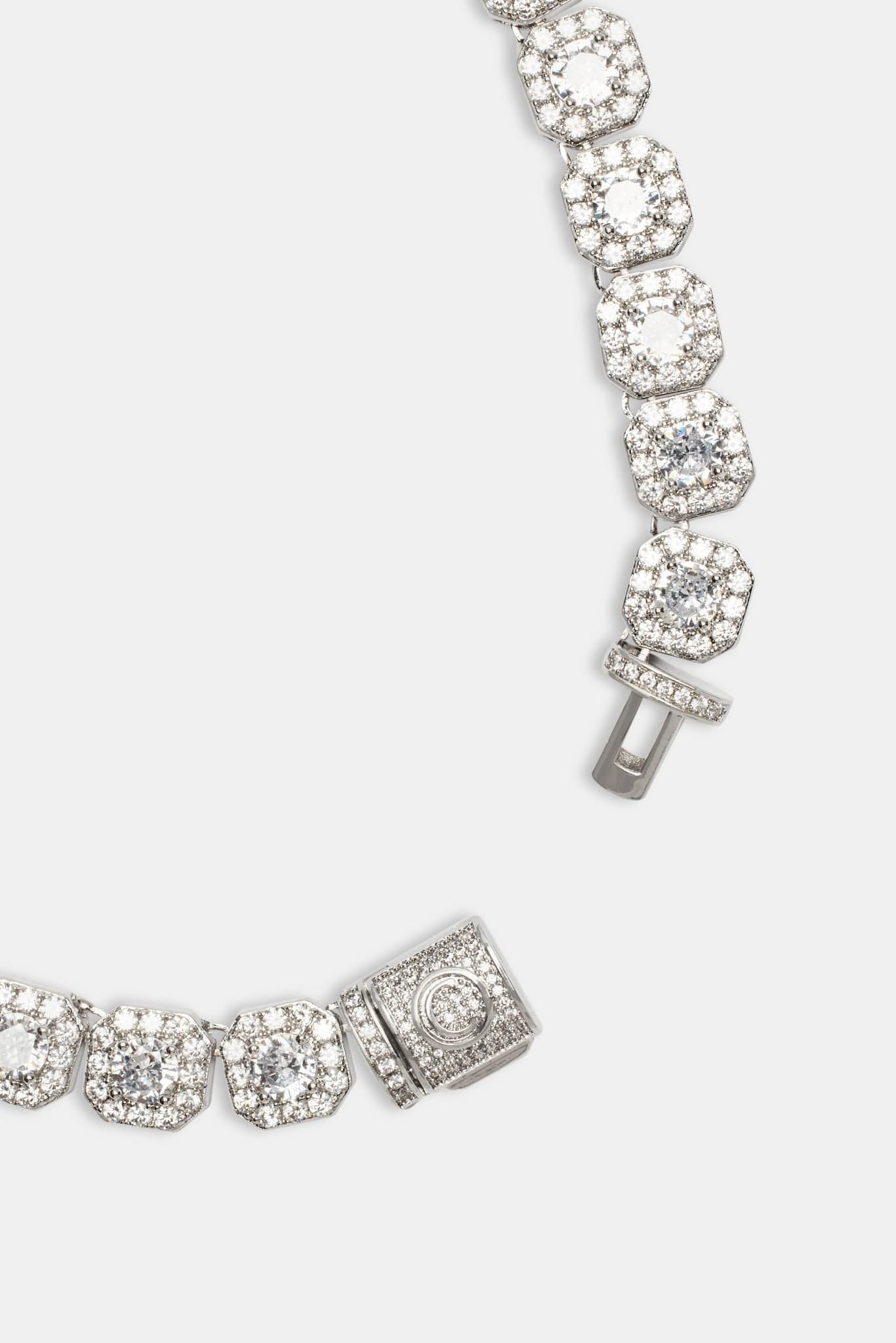 Cernucci Clustered Tennis Chain - 10 mm - White