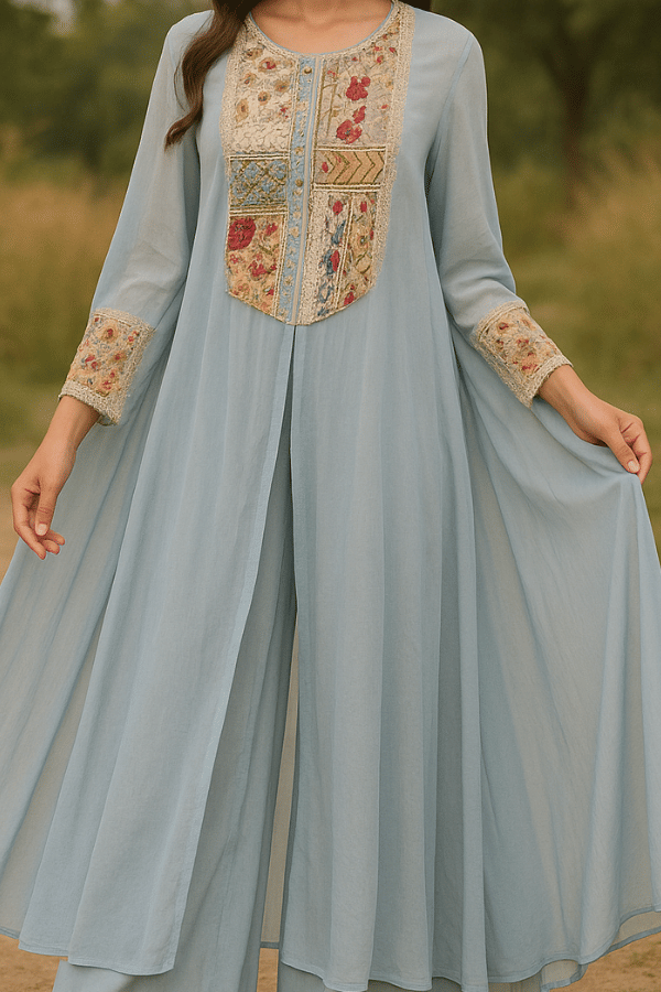 Sale Varun Bahl Embroidered Cape Kurta and Sharara Set