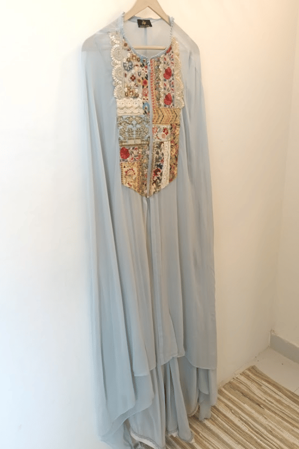 Sale Varun Bahl Embroidered Cape Kurta and Sharara Set