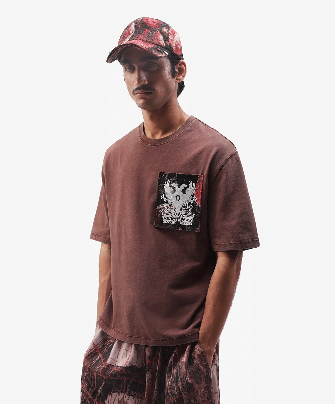 ALMOST GODS | TEMPLAR JACQUARD BOXY T-Shirt { PLUM