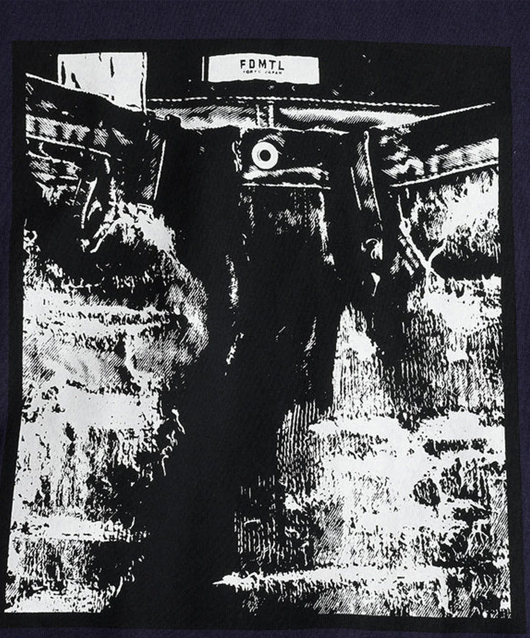 FDMTL | DENIM PRINT T-Shirt { NAVY
