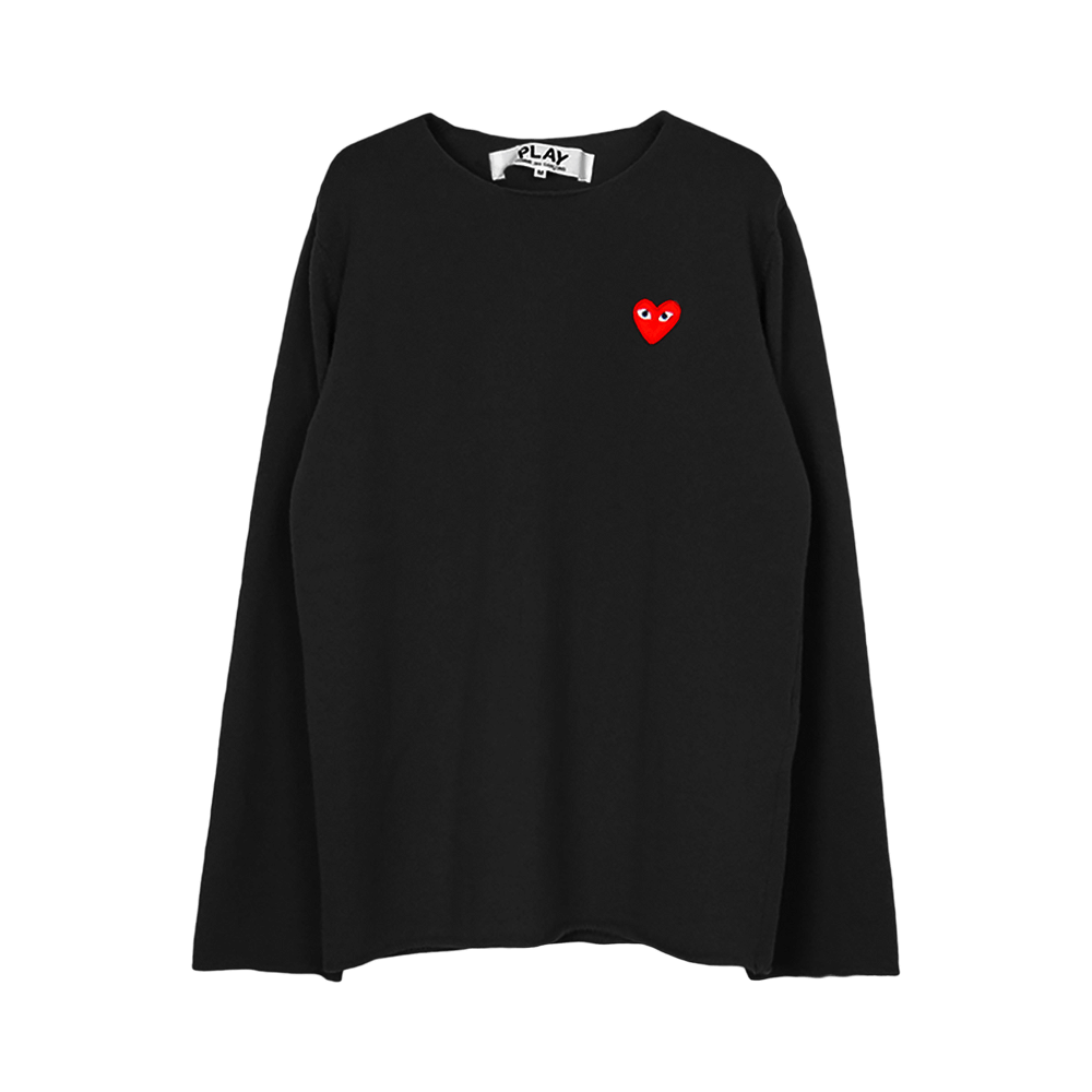 Comme des Garçons PLAY Red Heart Sweater Black
