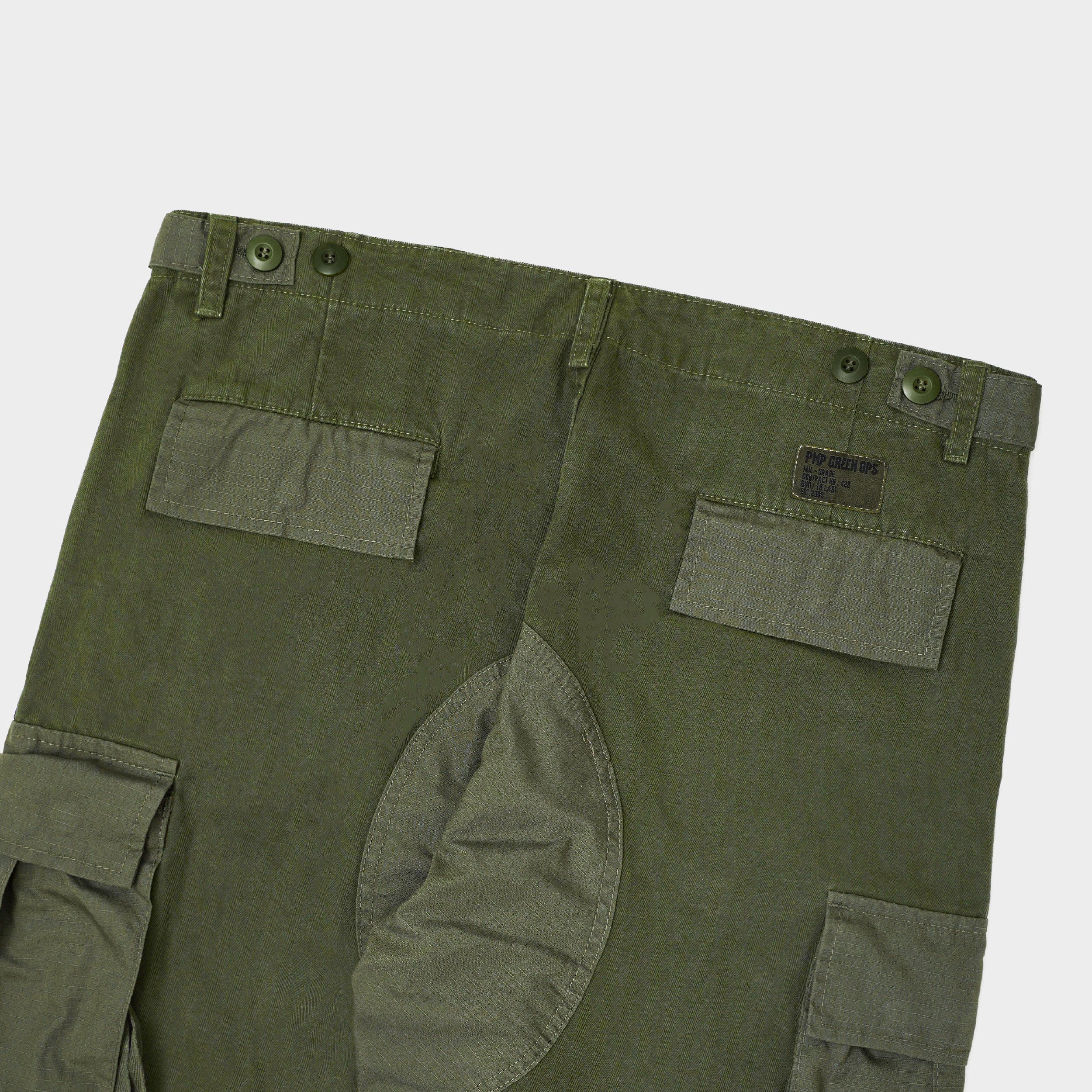 Pot Meets Pop Chronic Cargo Pants - Washed Olive