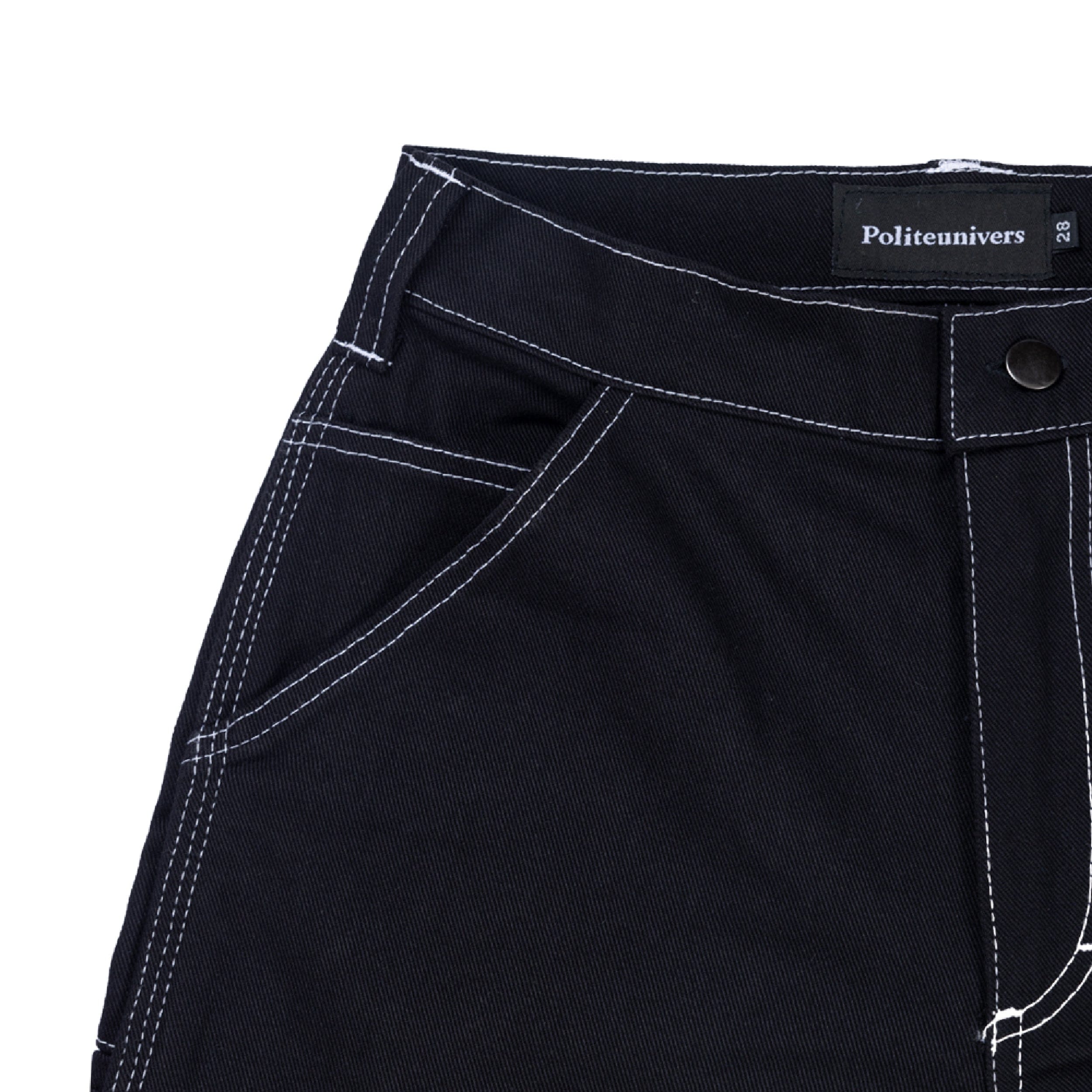 Politeunivers Distorted Logo Painter Short - Black/White