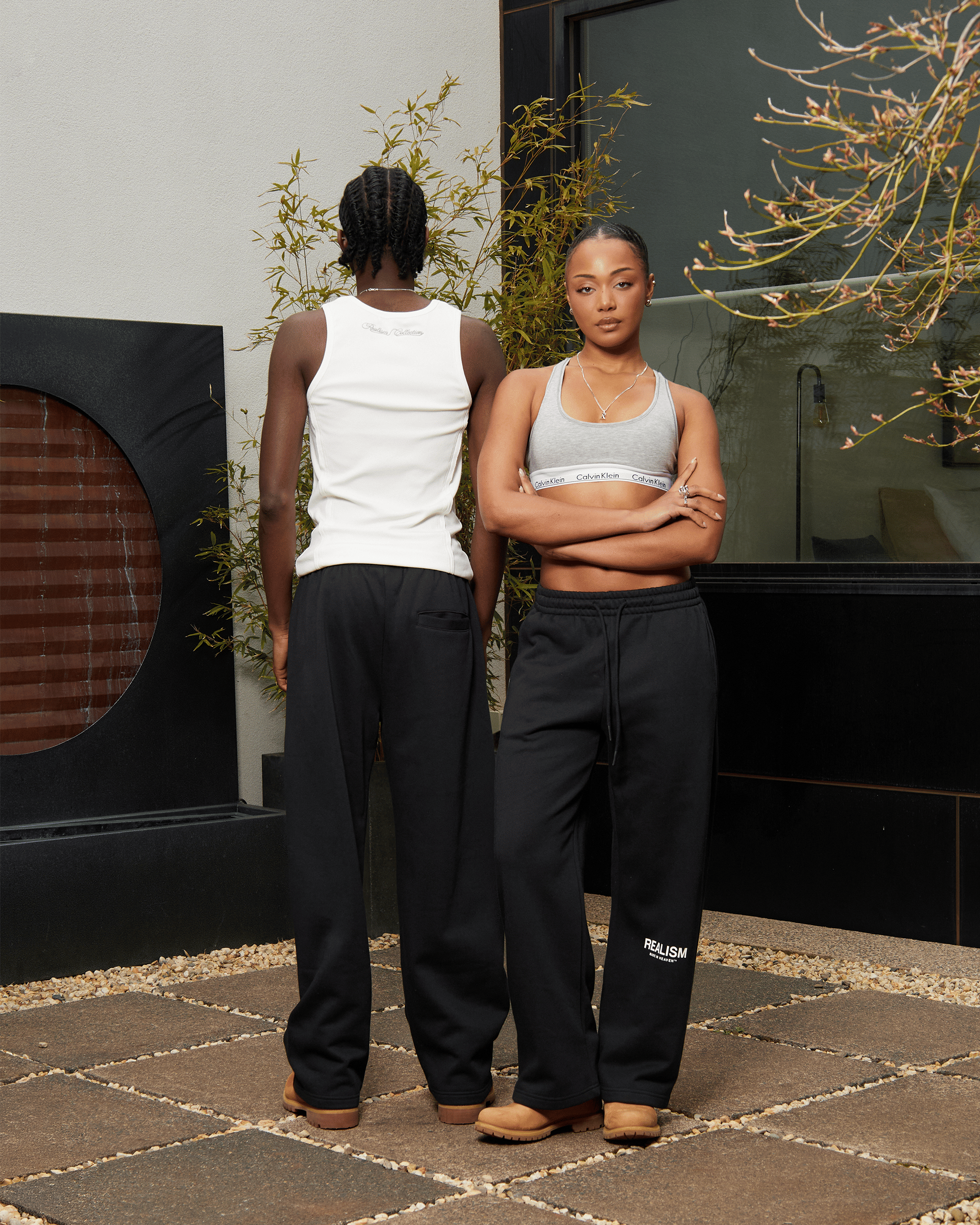 Realism SSS REALISM HEAVEN LOGO SWEATPANTS OPEN LEG BLACK