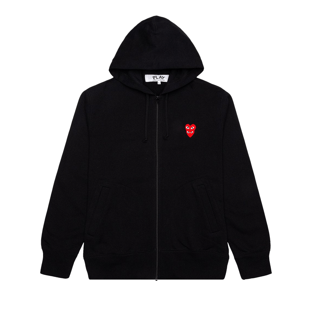 Comme des Garçons PLAY Stacked Heart Hoodie Black