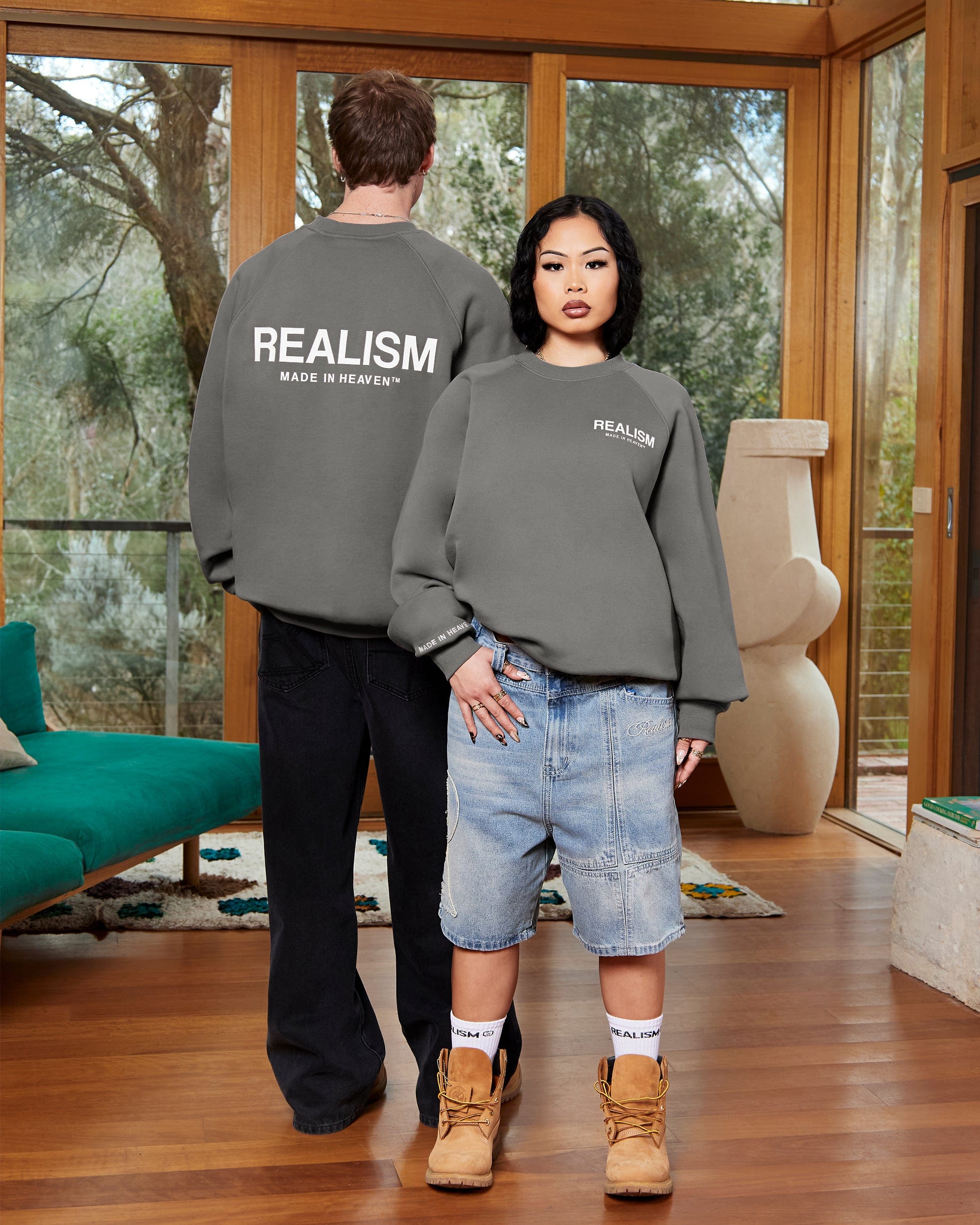 Realism SSS REALISM HEAVEN LOGO CREWNECK COOL GREY