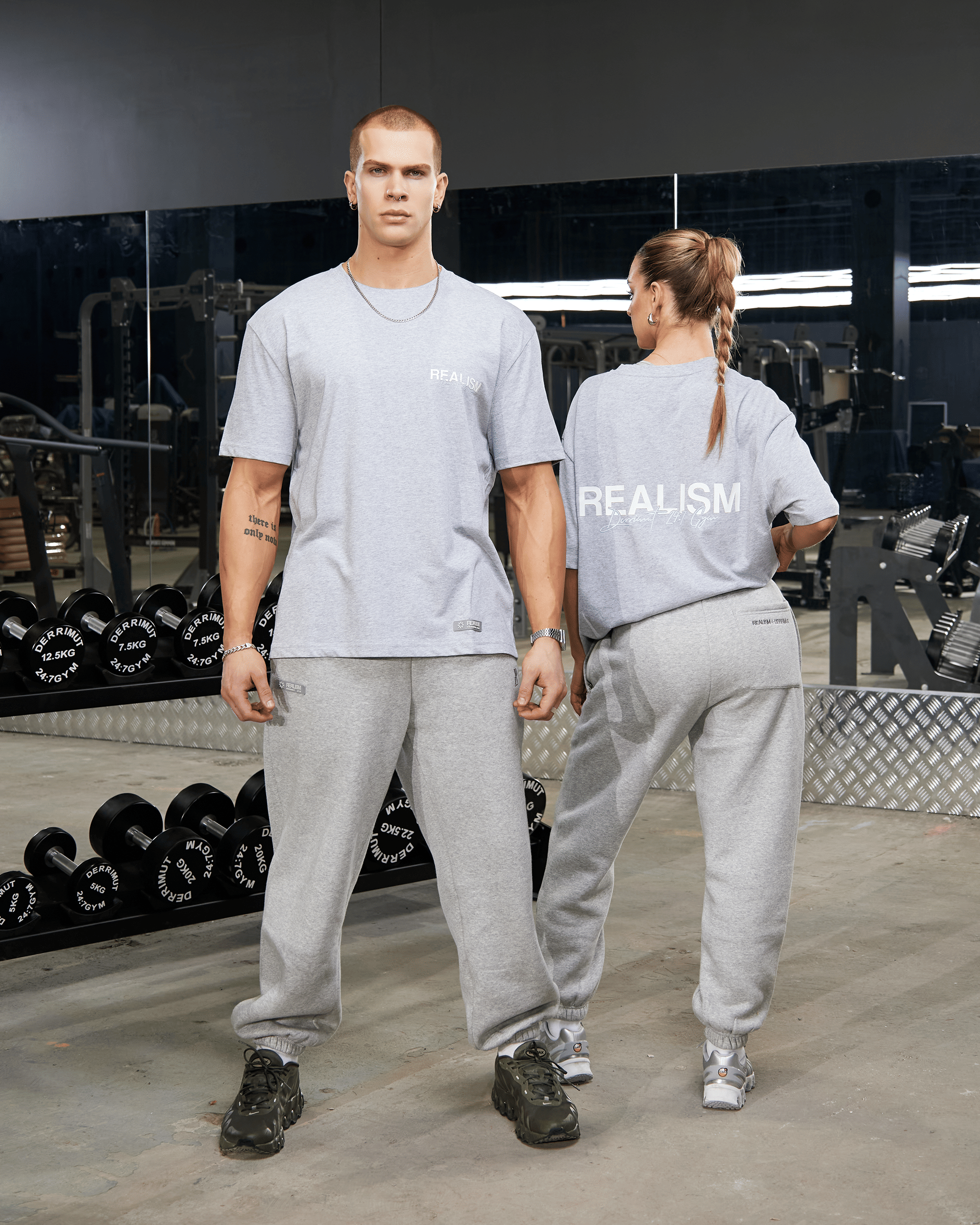 Realism SSS REALISM x DERRIMUT GYM CLASSIC T-Shirt GREY MARLE