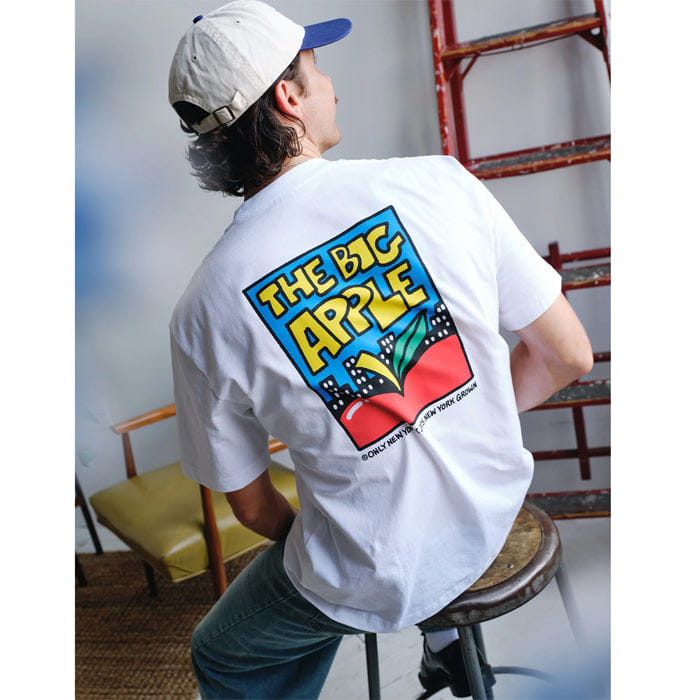 ONLY NY BIG APPLE SKYLINE T - SHIRT - WHITE