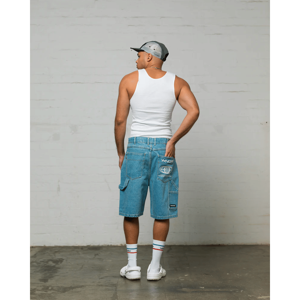 WNDRR Booster Denim Short (Washed Blue)
