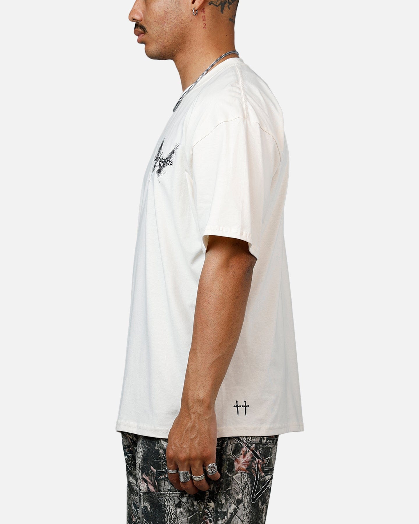 Saint Morta Black Doves Heavyweight T - Shirt Off White