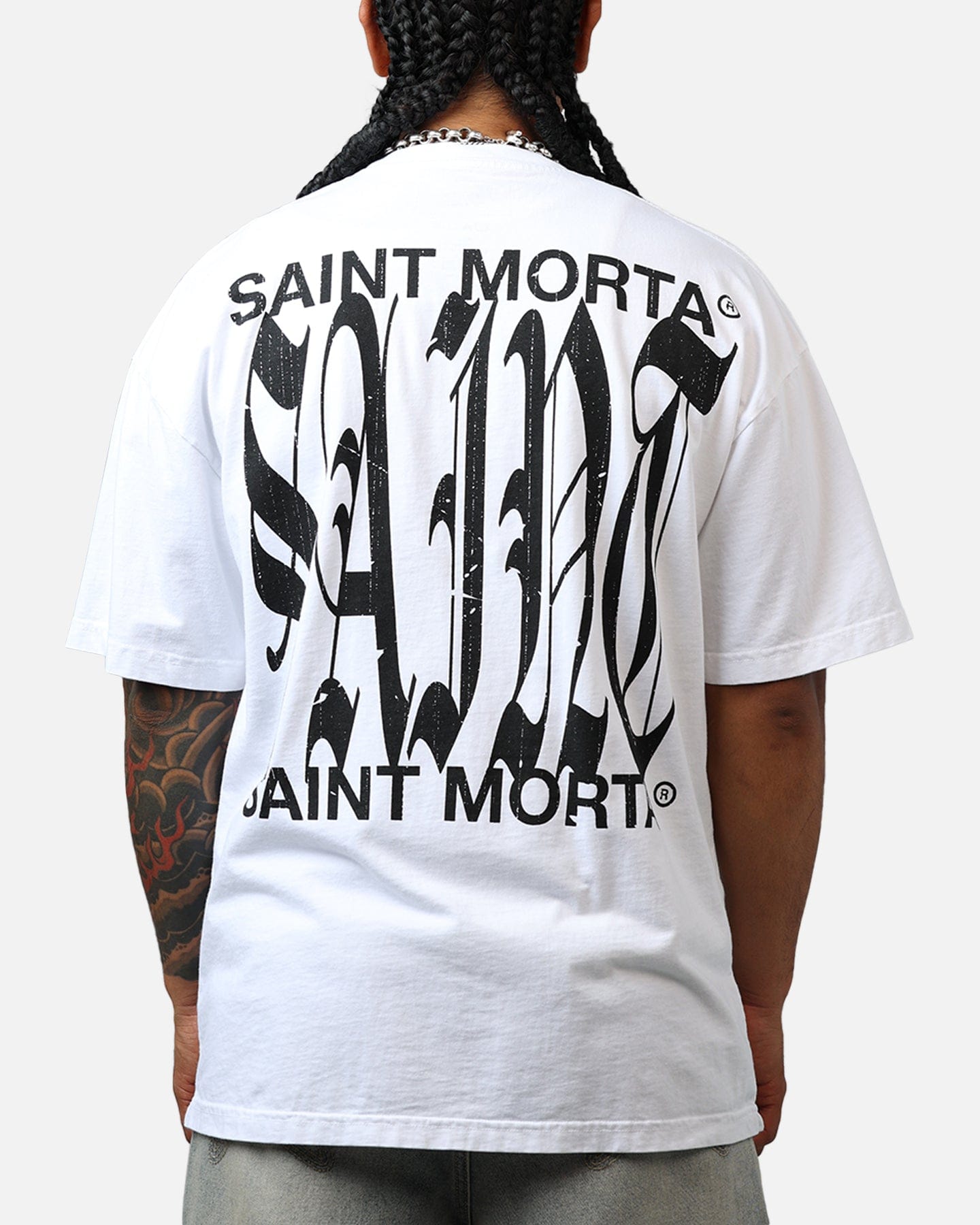 Saint Morta Ye Old Drop Shoulder T - Shirt White