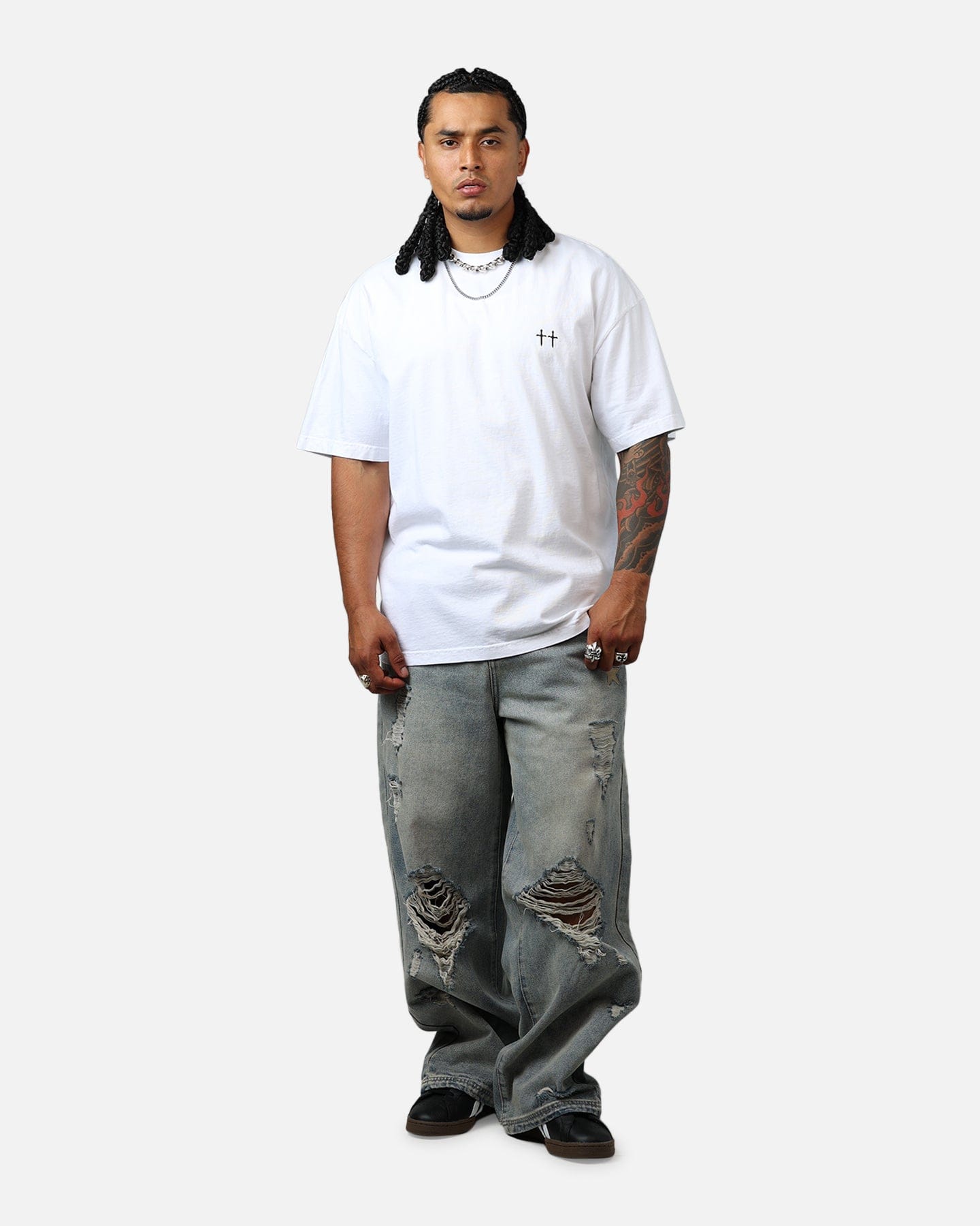 Saint Morta Ye Old Drop Shoulder T - Shirt White