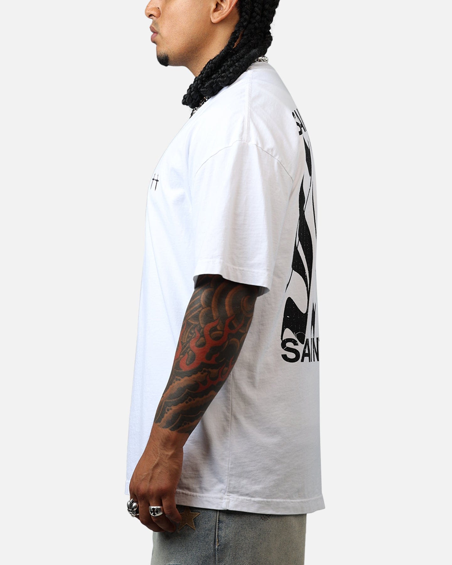 Saint Morta Ye Old Drop Shoulder T - Shirt White
