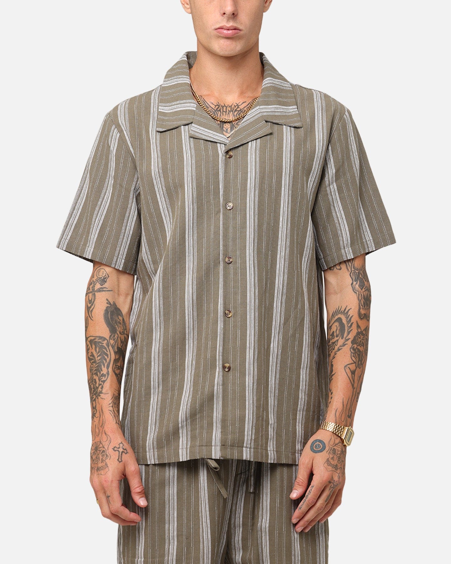 XXIII Condesa Linen Button Up Shirt Olive