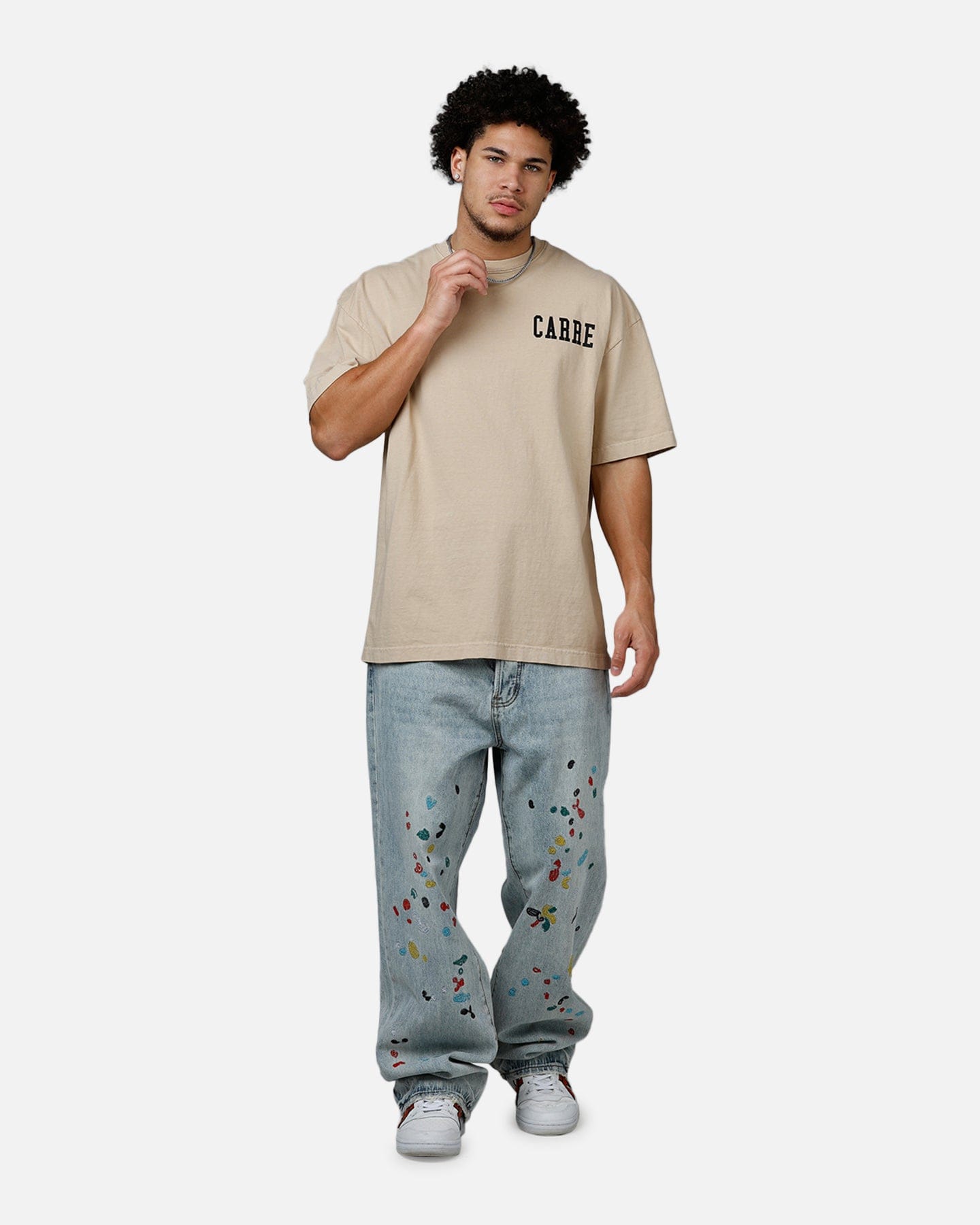 Carre Dice College T - Shirt Stone