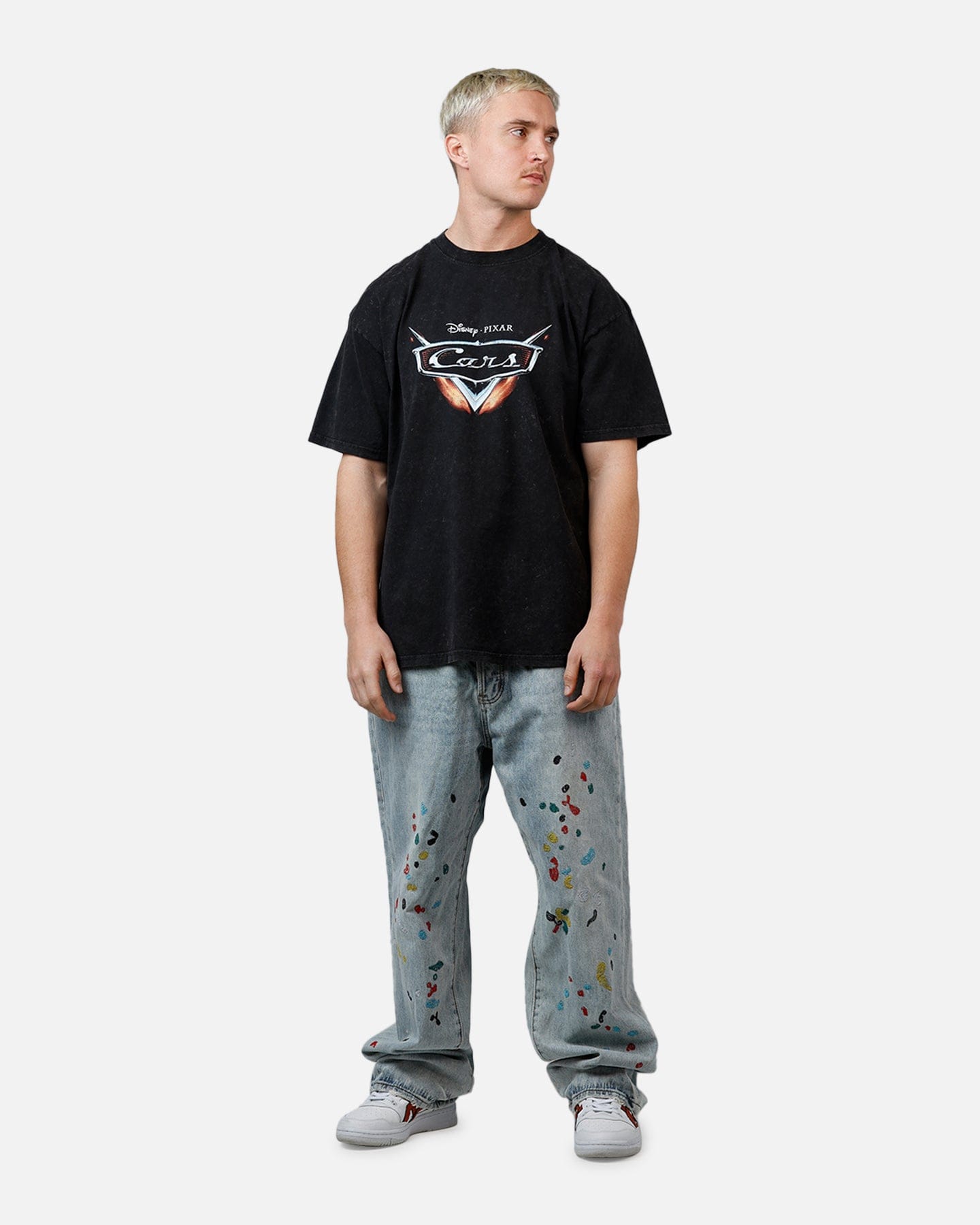 73studio Disney And Pixar Cars Snot Rod Vintage T - Shirt Black Acidwash