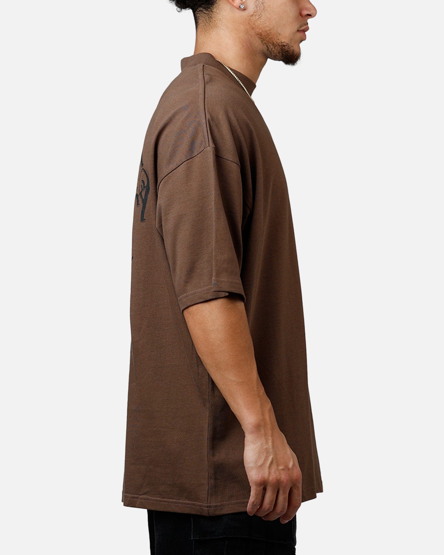 Saint Morta Virtues Mock Neck T - Shirt Brown