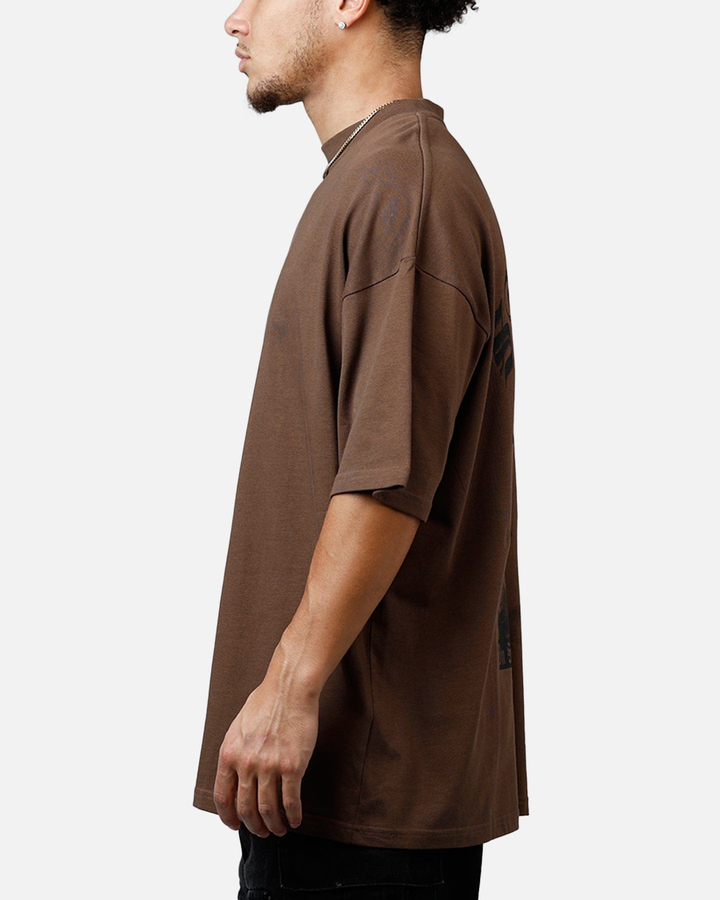 Saint Morta Virtues Mock Neck T - Shirt Brown