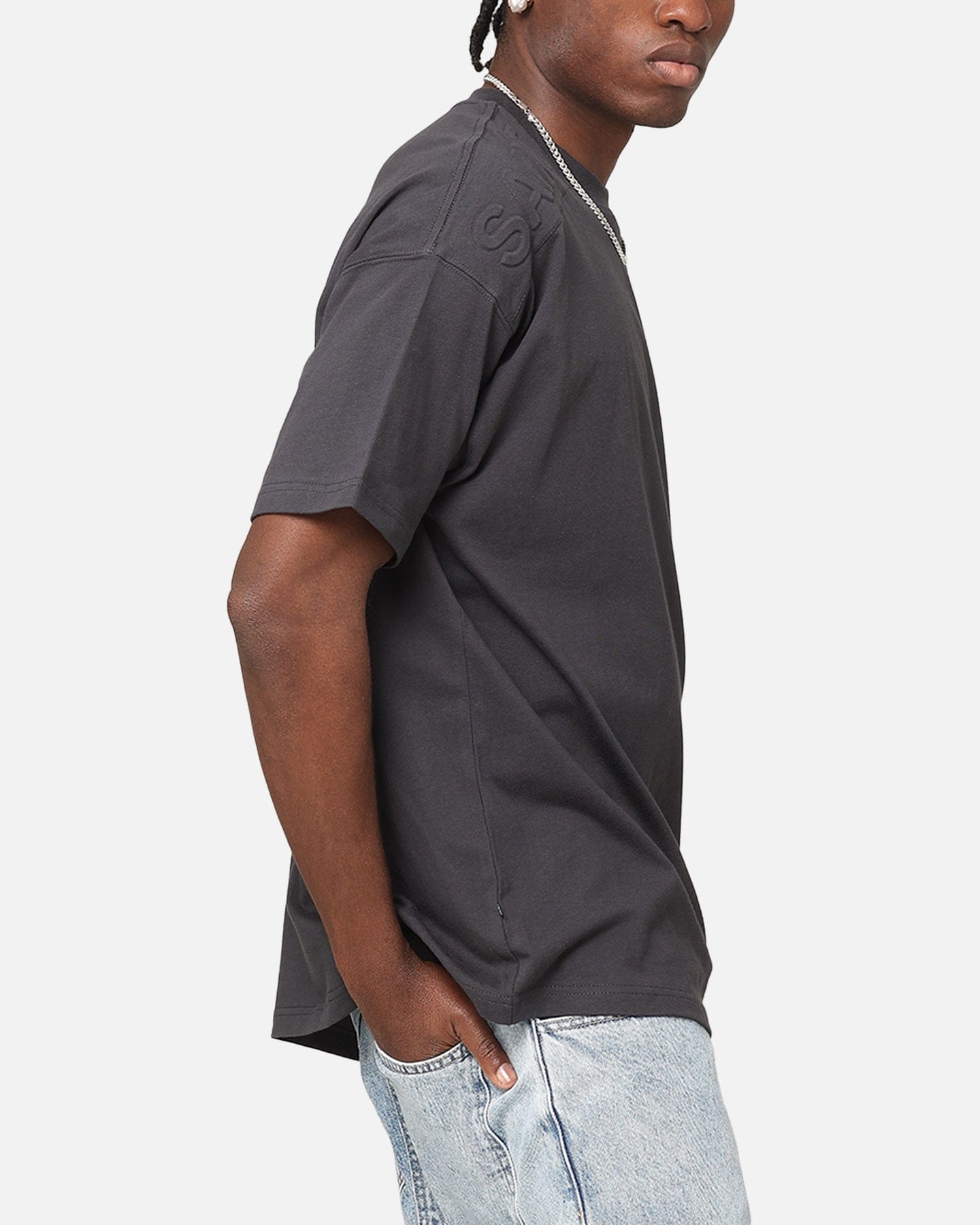 Saint Morta Emboss Boxy T - Shirt Dark Grey